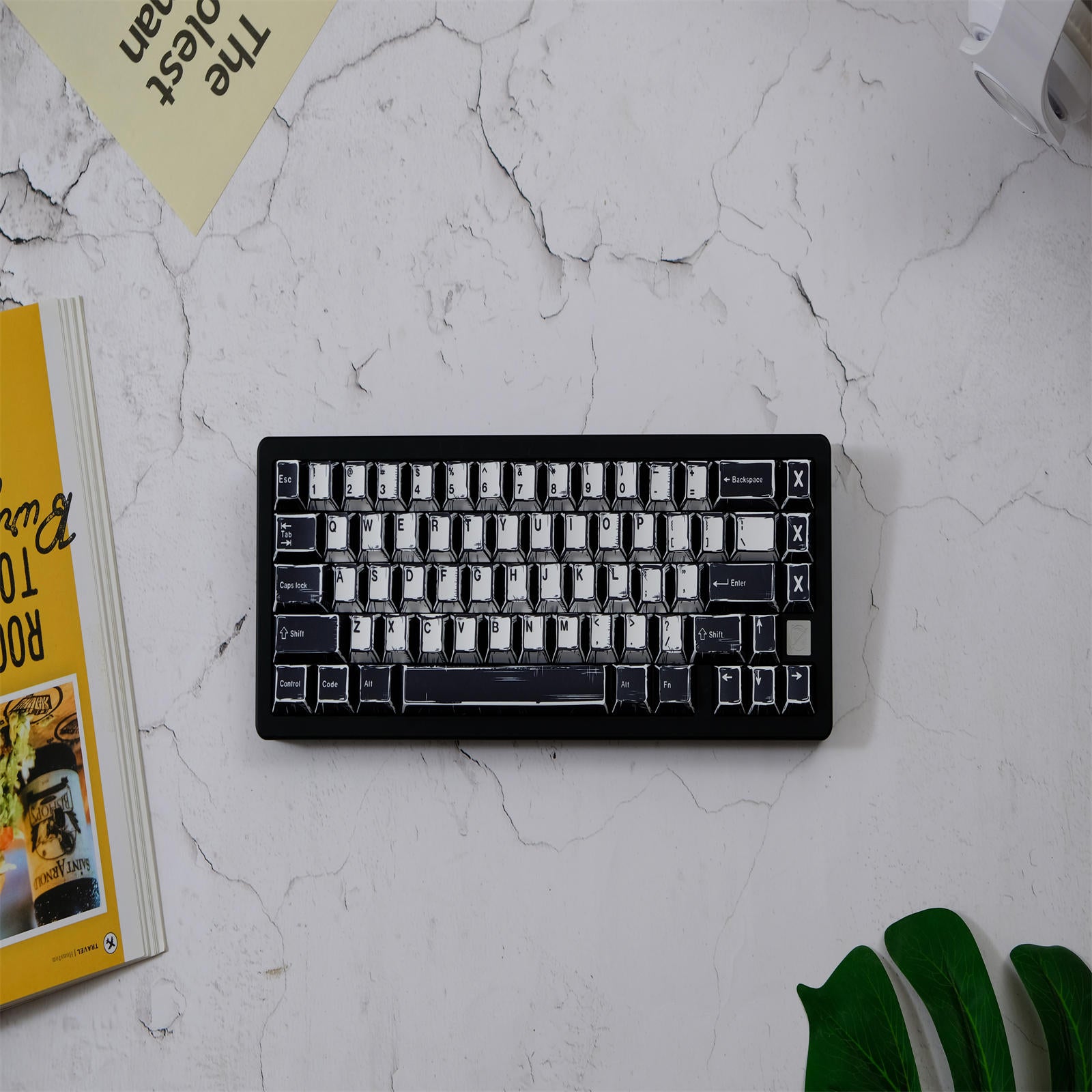 WOB Black White Comic Style Keycaps - joorkey