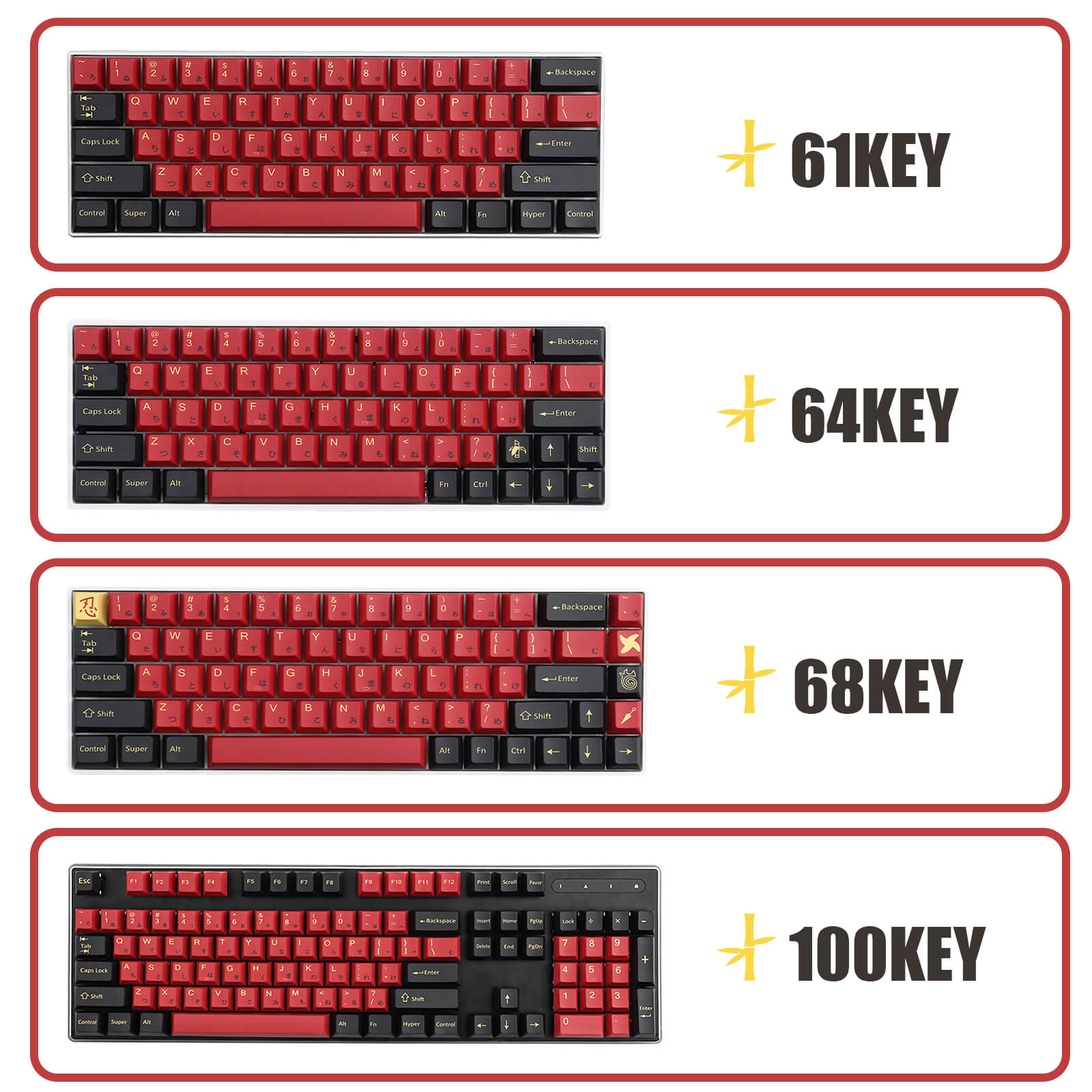 Red Samurai Keycaps Set - joorkey