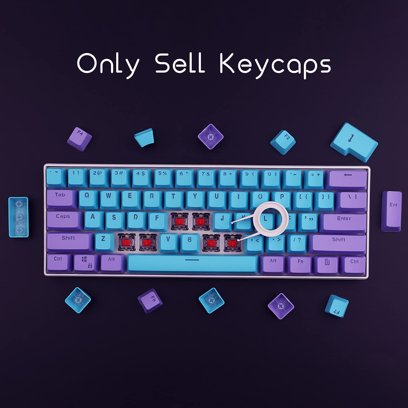 Purple Blue Keycaps Set - joorkey