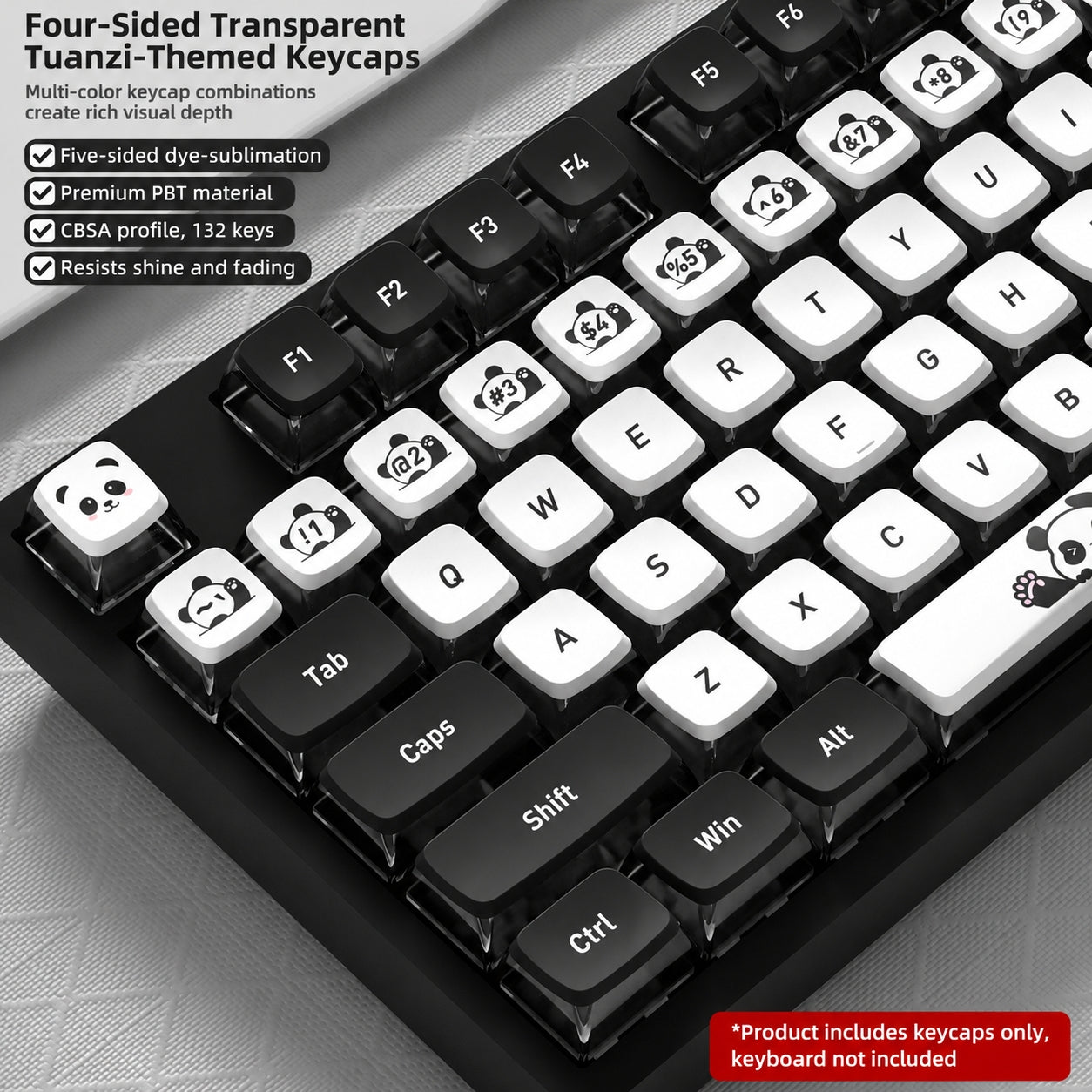 Panda Four-Sided Backlight Keycaps