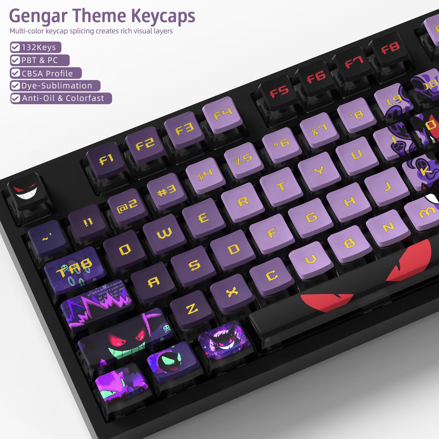 Gengar Four-Sided Backlight Keycaps