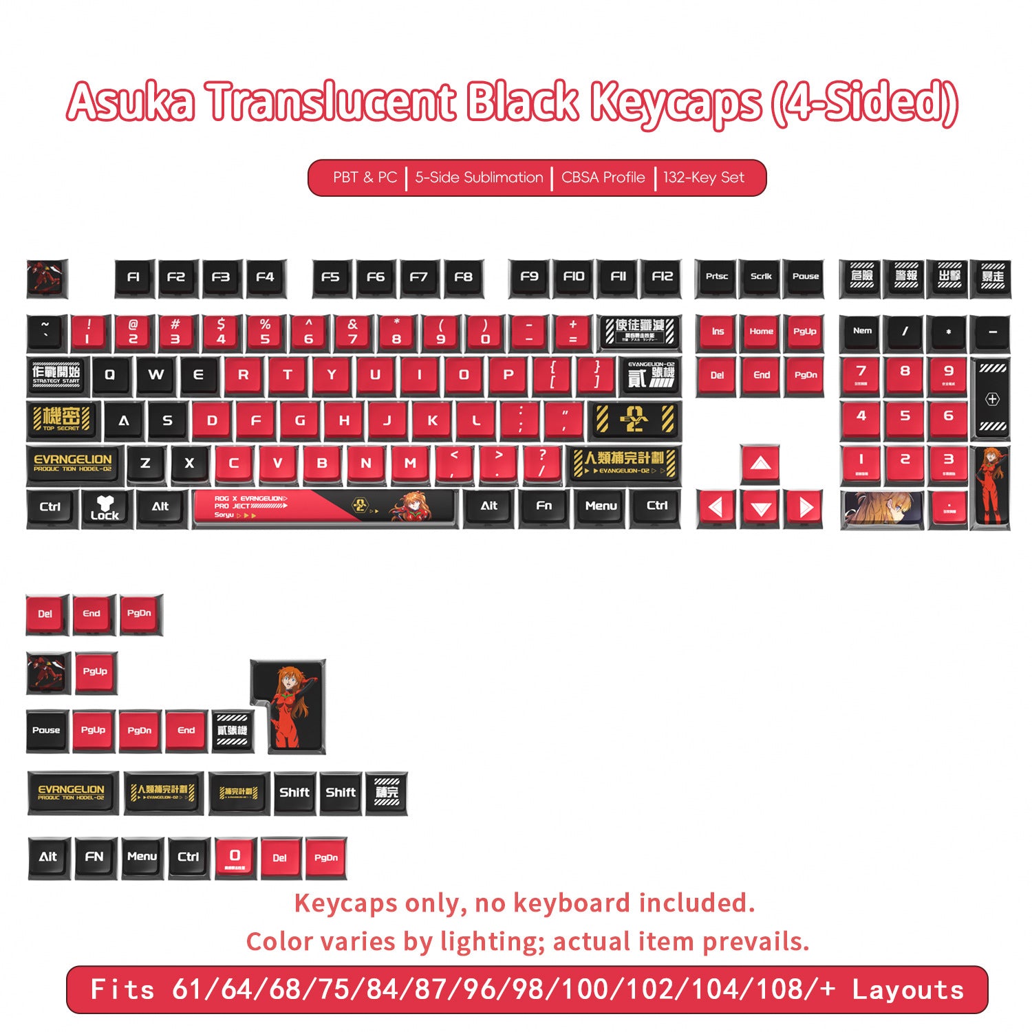 EVA Asuka Four-Sided Backlight Keycaps