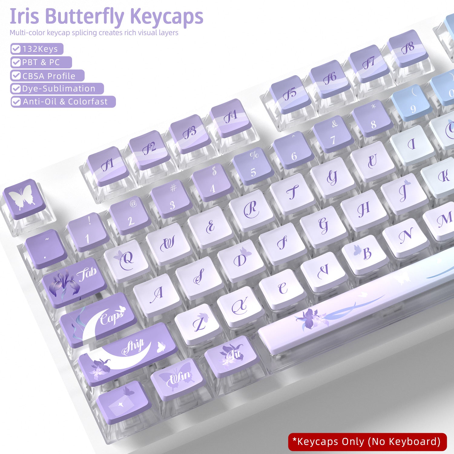 Iris Butterfly Four-Sided Backlight Keycaps