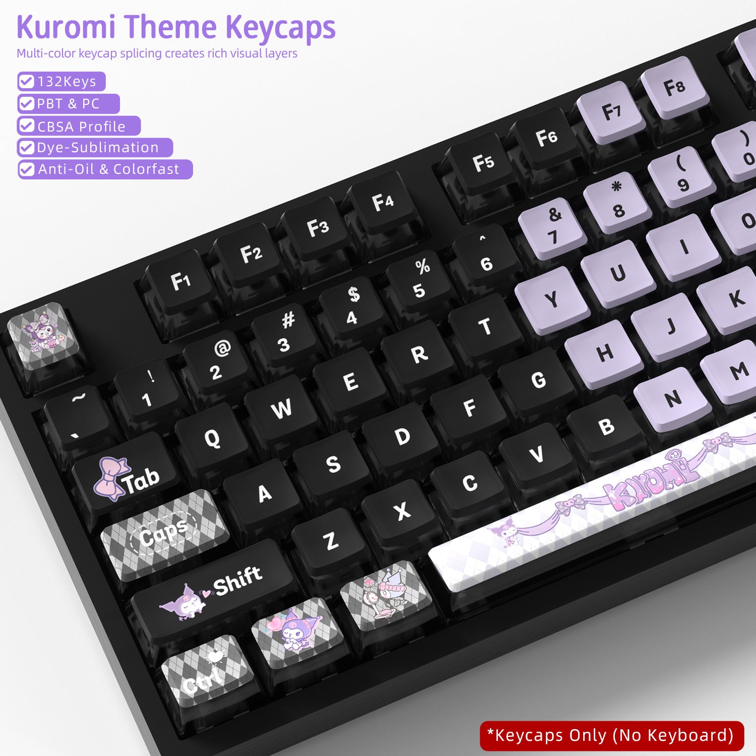 Kuromi Four-Sided Backlight Keycaps
