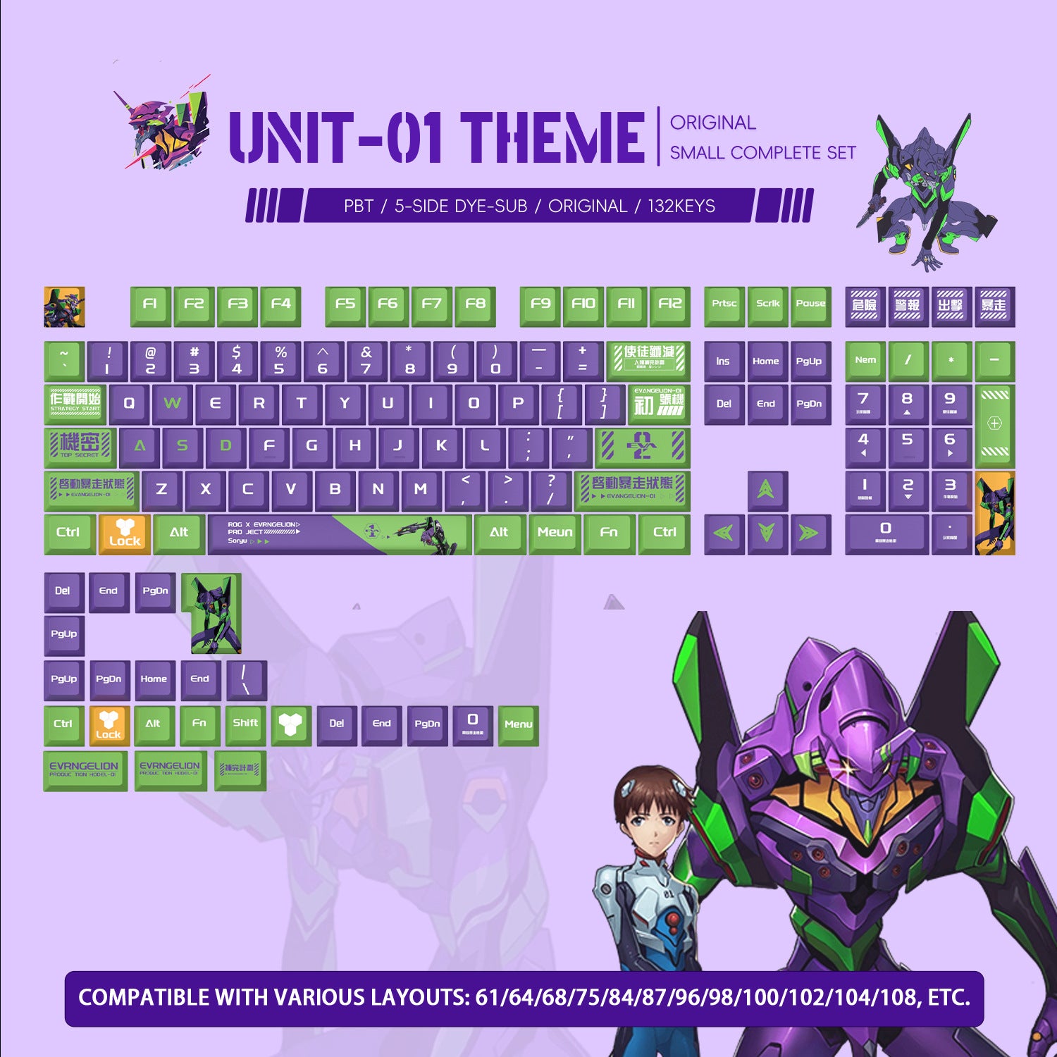EVA Unit-01 Keycaps