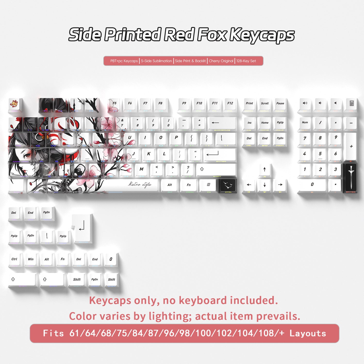 Red Fox Side Backlight Keycaps