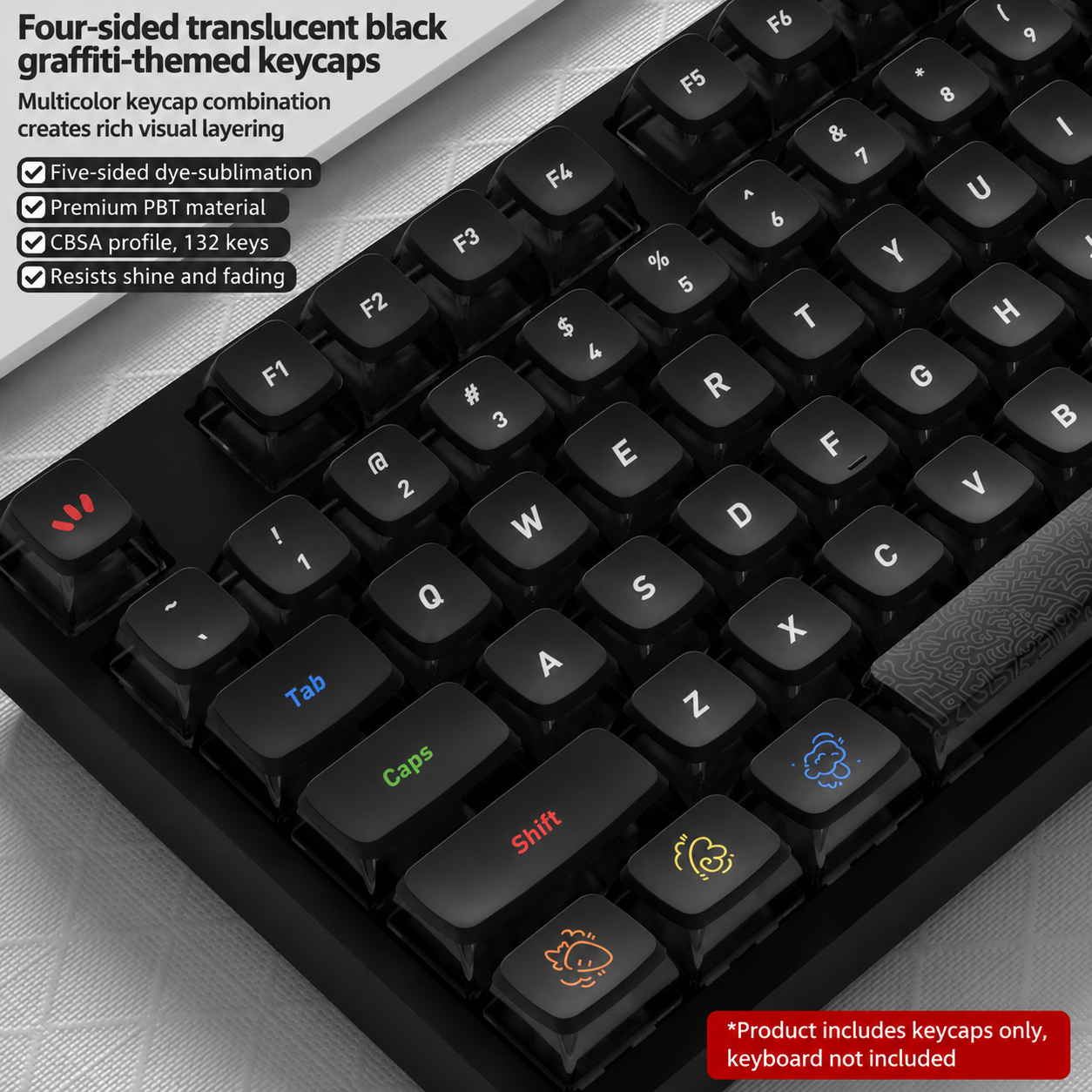 Graffiti Four-Sided Backlight Keycaps