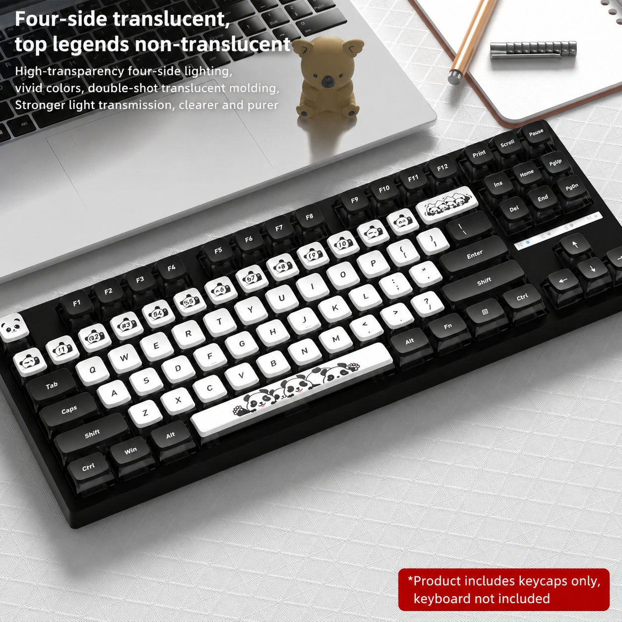 Panda Four-Sided Backlight Keycaps