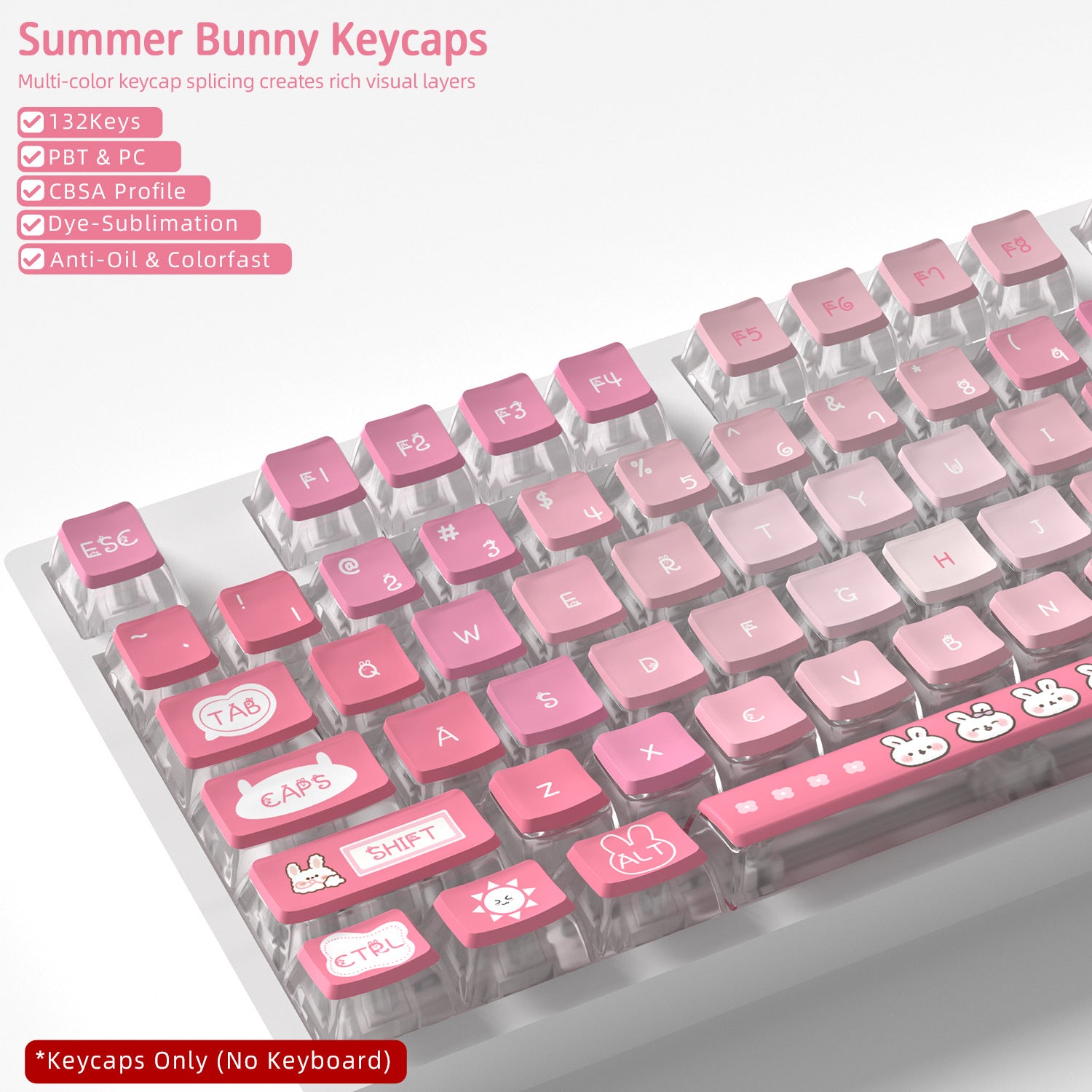 Summer Bunny 4-Sided Backlight Keycaps