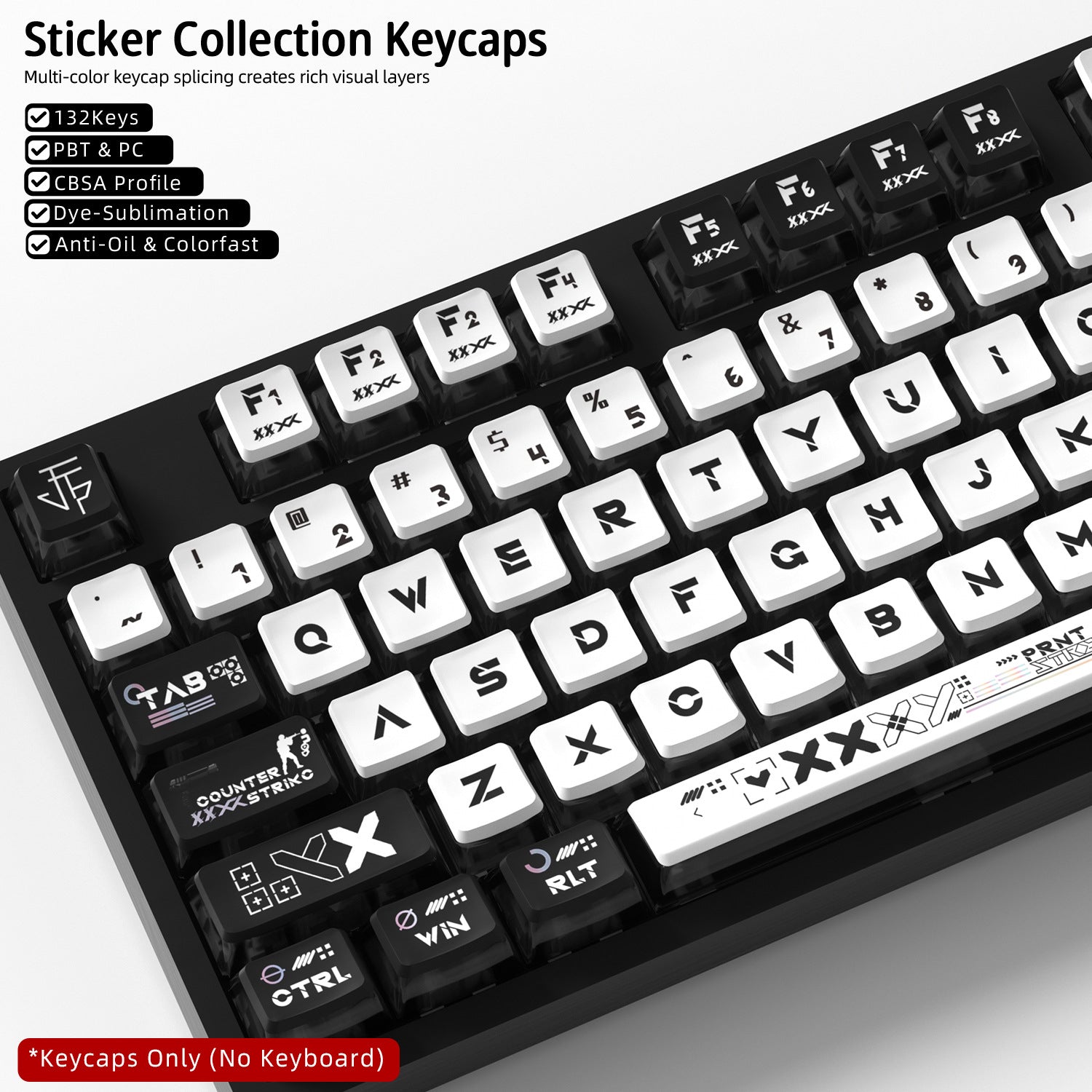 Sticker Collection Four-Sided Backlight Keycaps