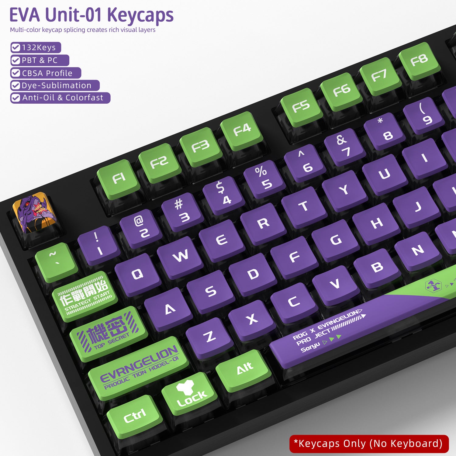 EVA Unit-01 Four-Sided Backlight Keycaps