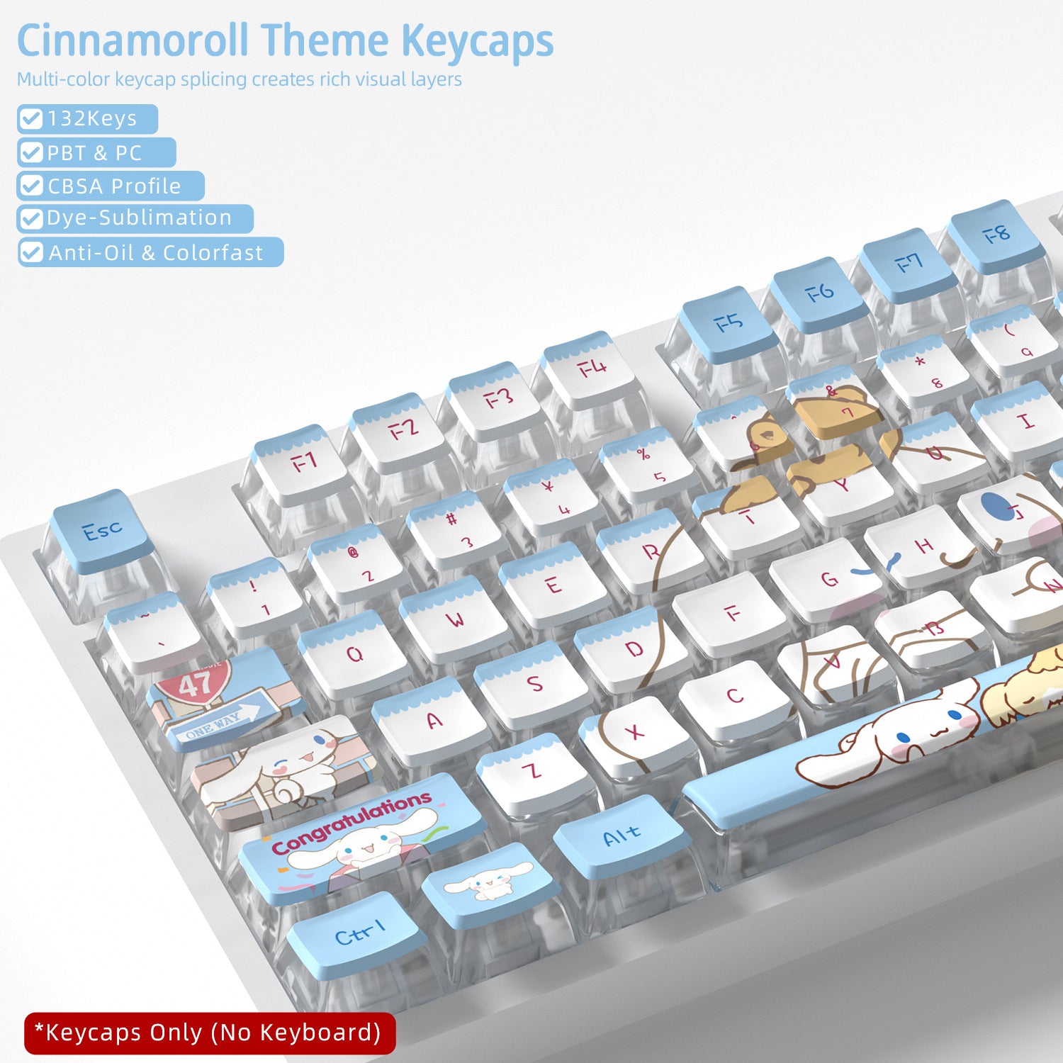 Cinnamoroll Four-Sided Backlight Keycaps