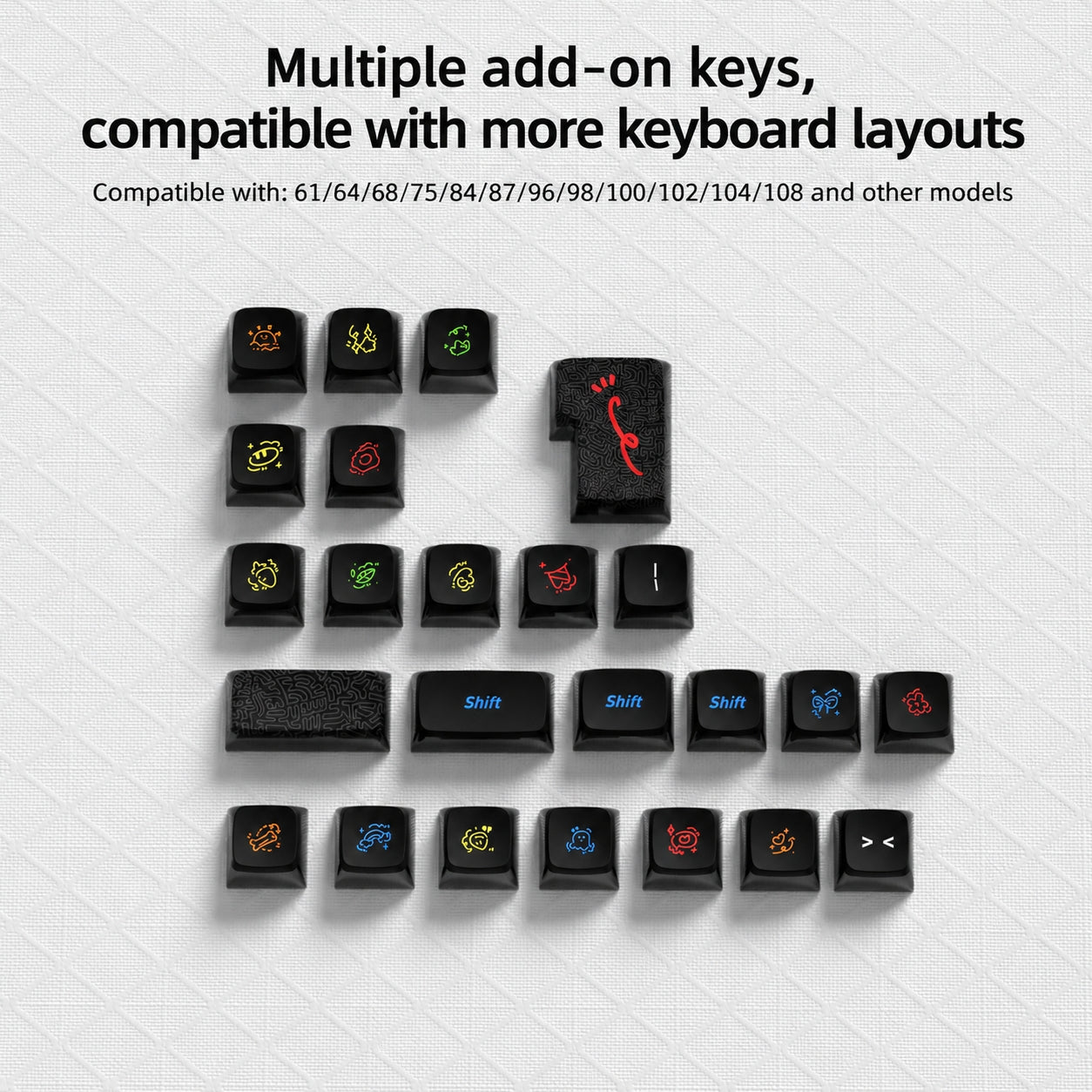 Graffiti Four-Sided Backlight Keycaps