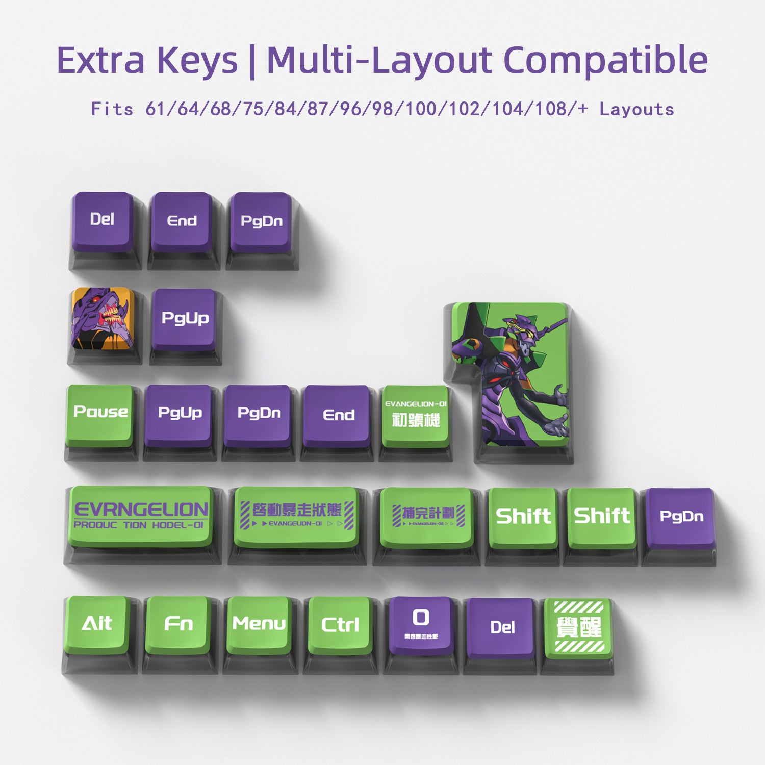 EVA Unit-01 Four-Sided Backlight Keycaps