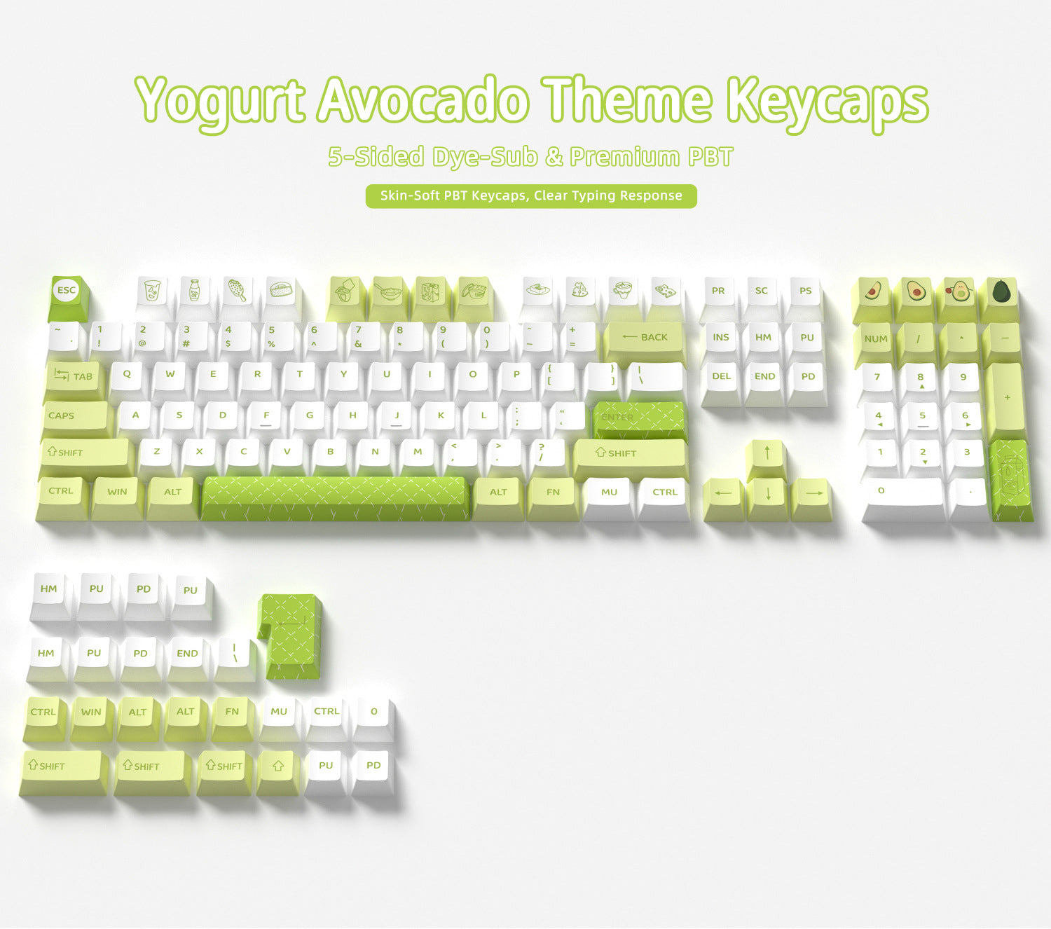 Yogurt Avocado Keycaps