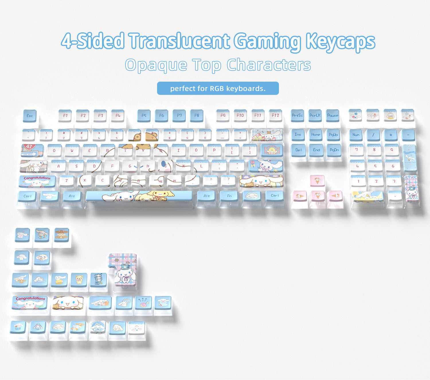 Cinnamoroll Four-Sided Backlight Keycaps