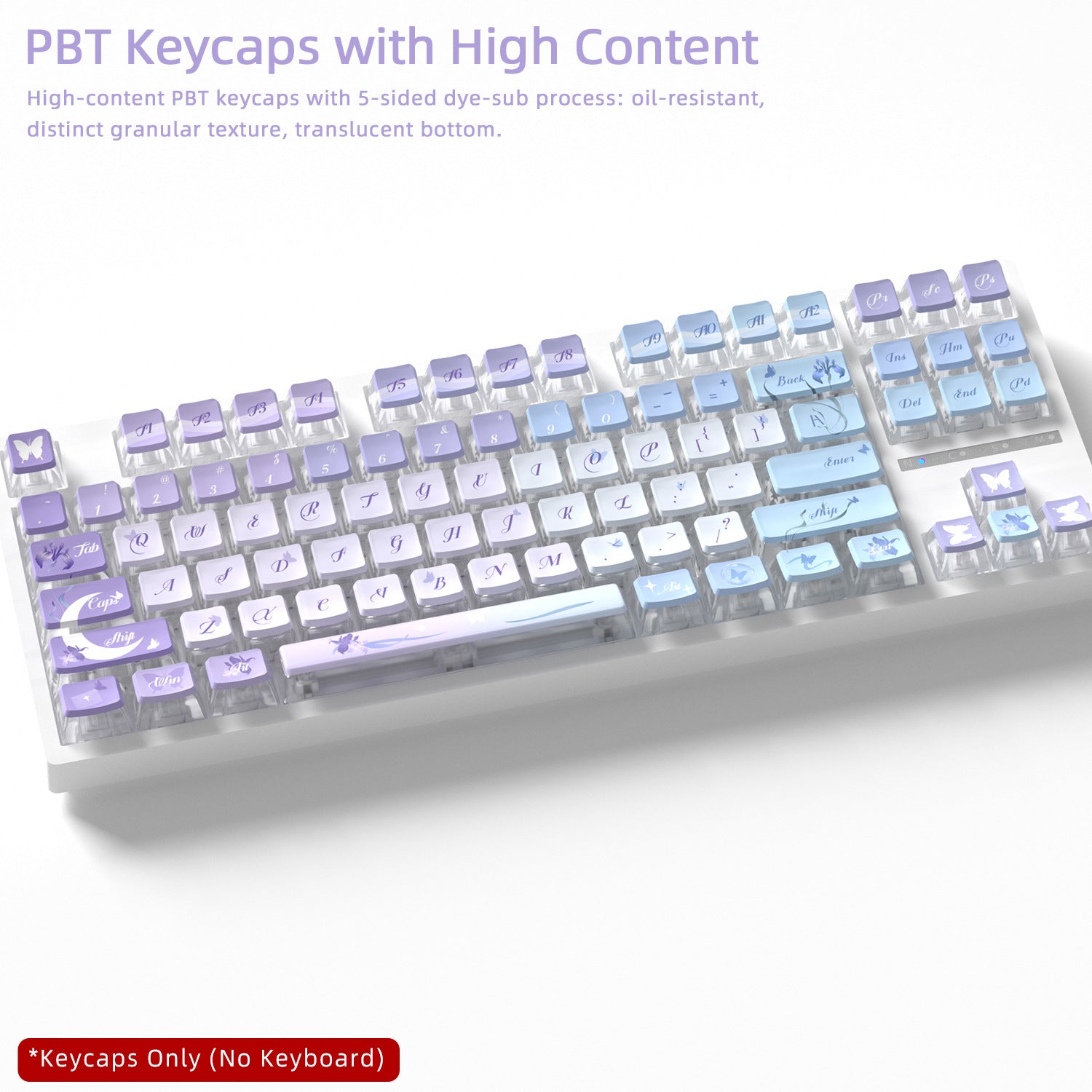 Iris Butterfly Four-Sided Backlight Keycaps