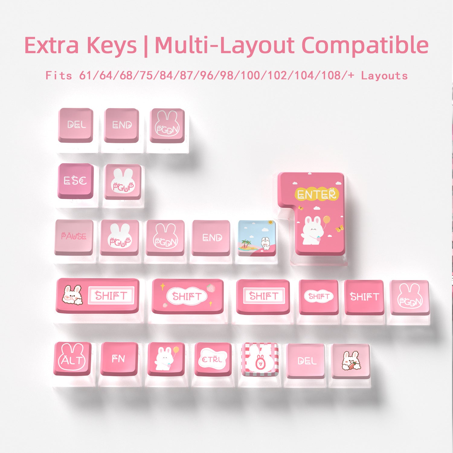 Summer Bunny 4-Sided Backlight Keycaps