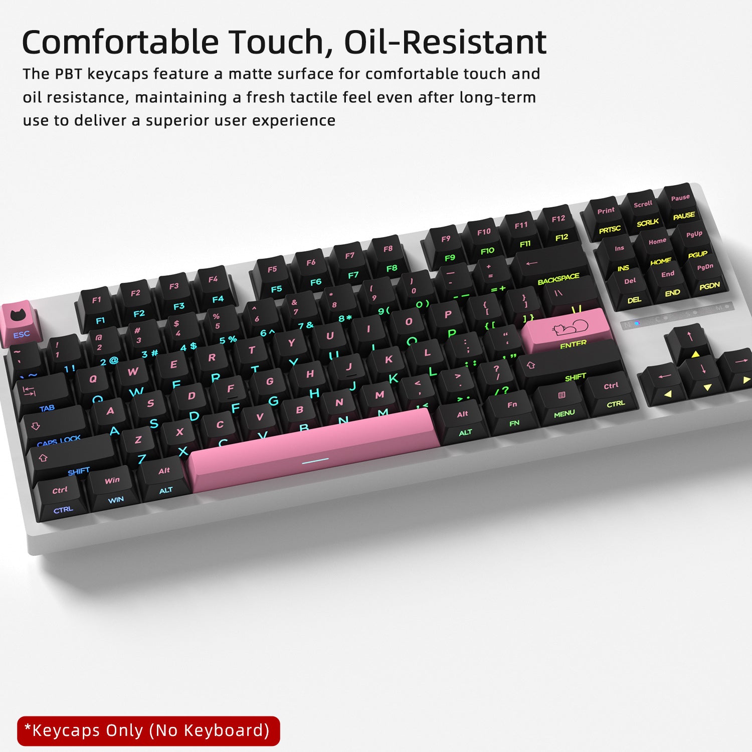 Pink Kitten Side Backlight Keycaps