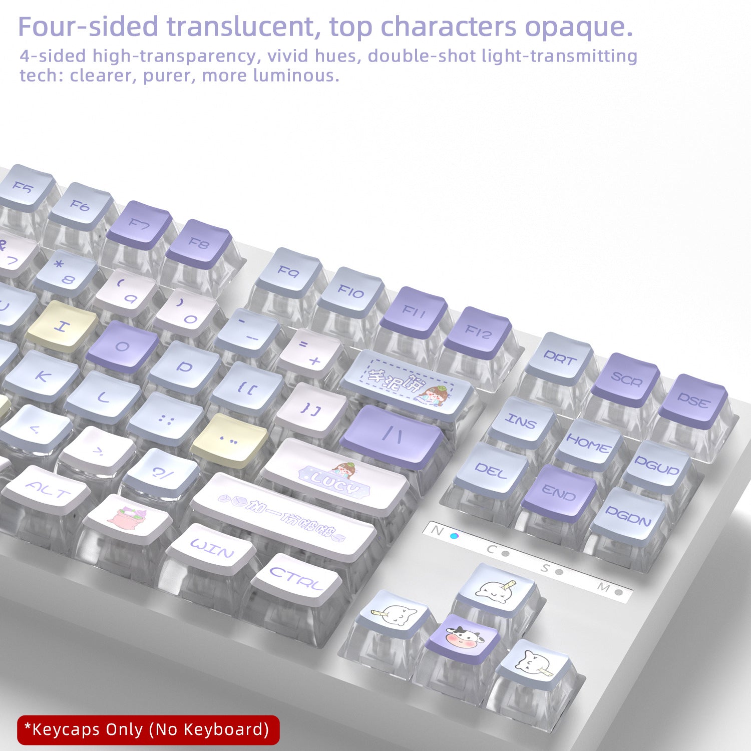 Boba Milk Tea Four-Sided Backlight Keycaps