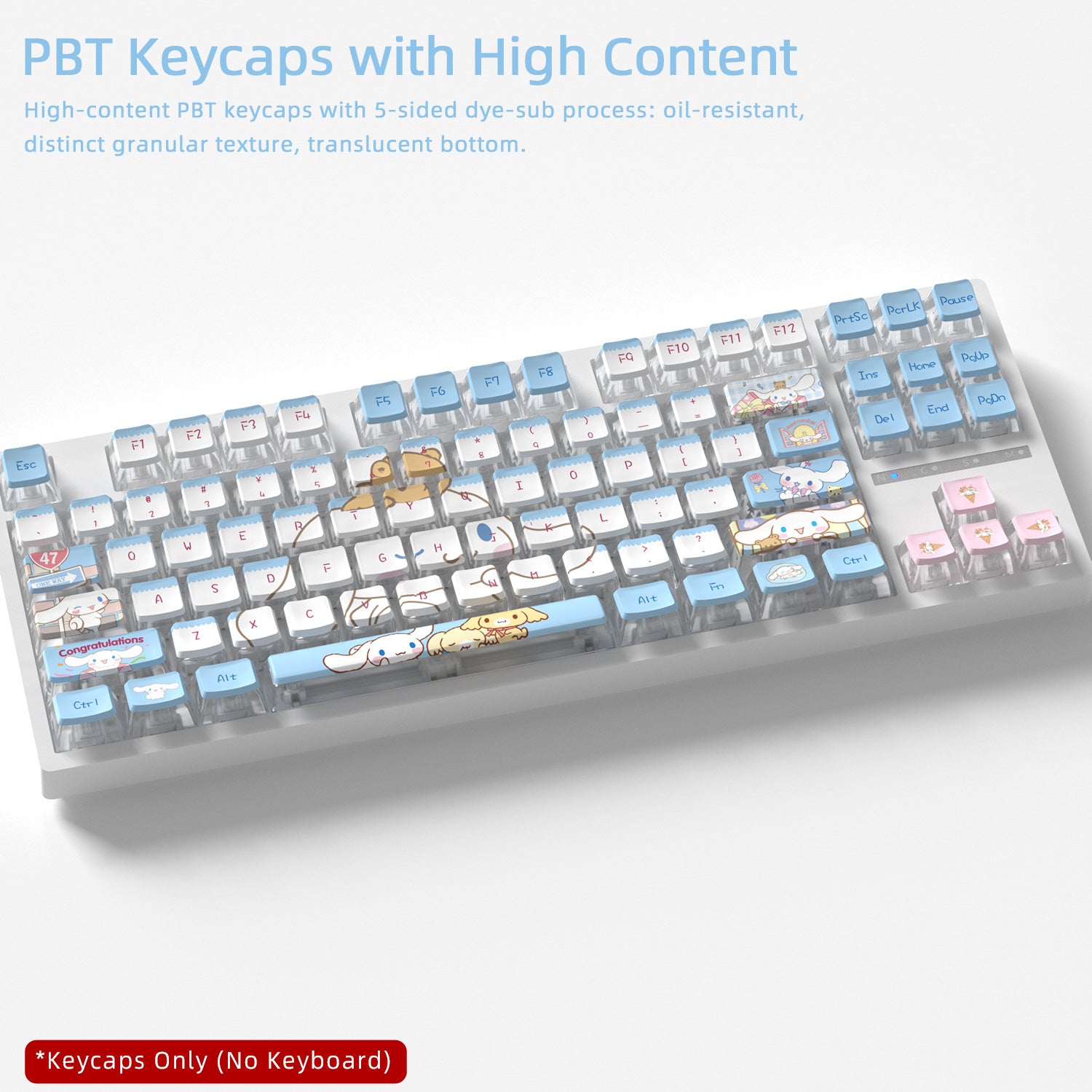 Cinnamoroll Four-Sided Backlight Keycaps