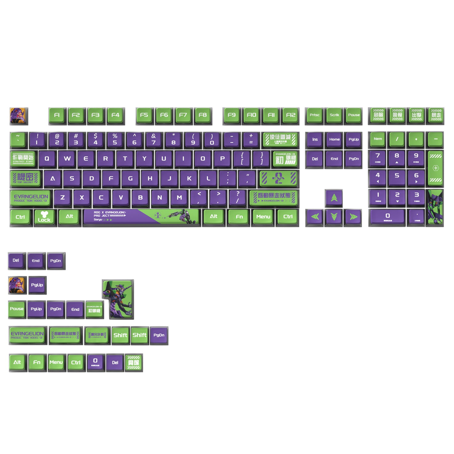 EVA Unit-01 Four-Sided Backlight Keycaps