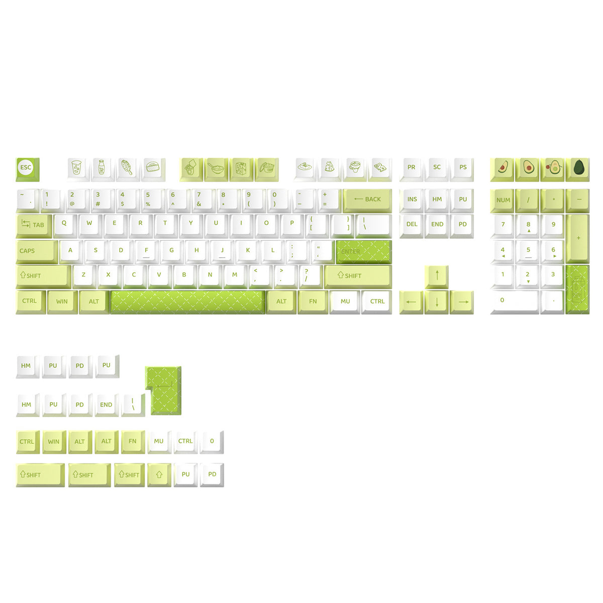 Yogurt Avocado Keycaps