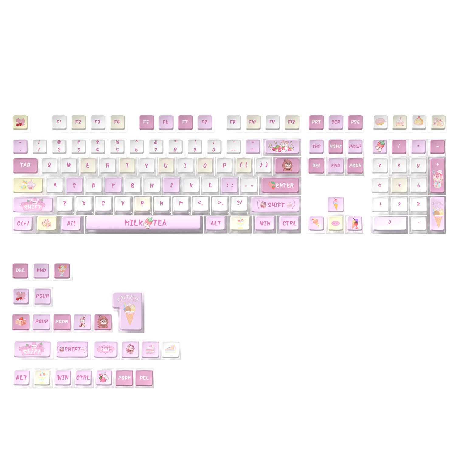 Strawberry Pearls Four-Sided Backlight Keycaps