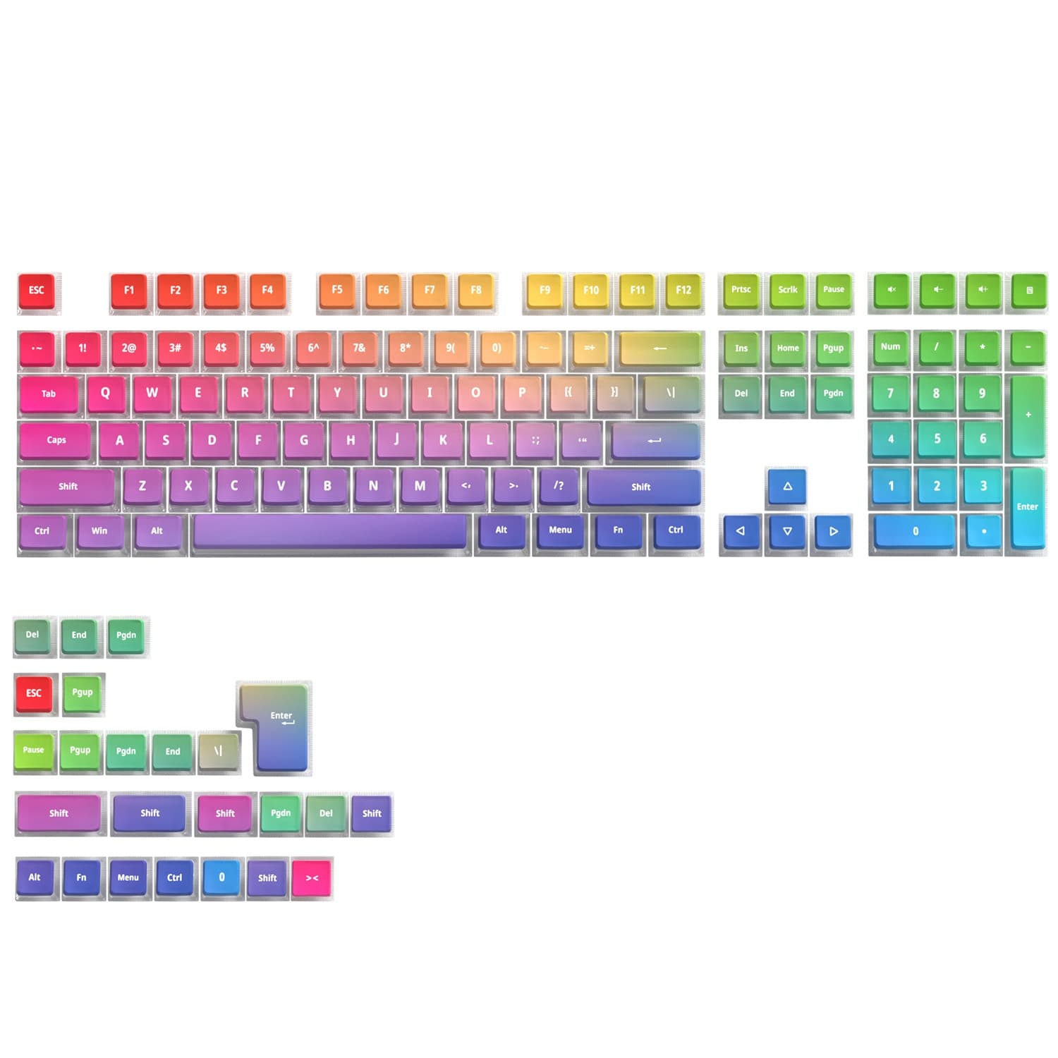 Purple Ripple Four-Sided Backlight Keycaps