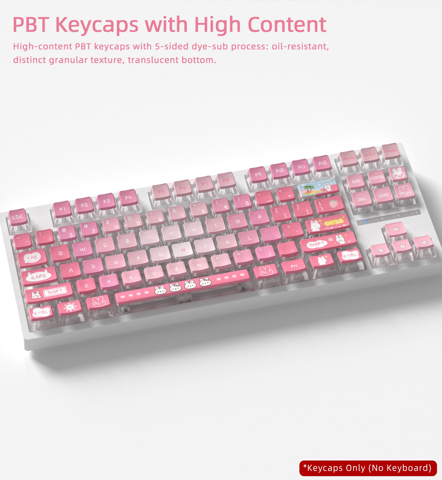 Summer Bunny 4-Sided Backlight Keycaps