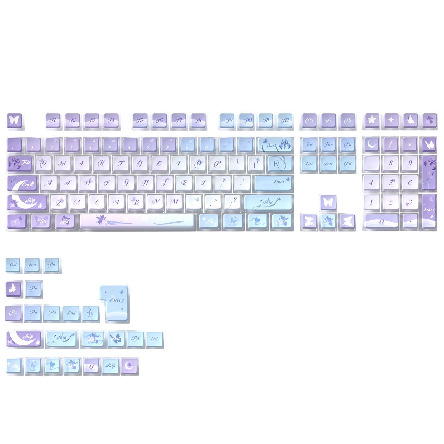 Iris Butterfly Four-Sided Backlight Keycaps