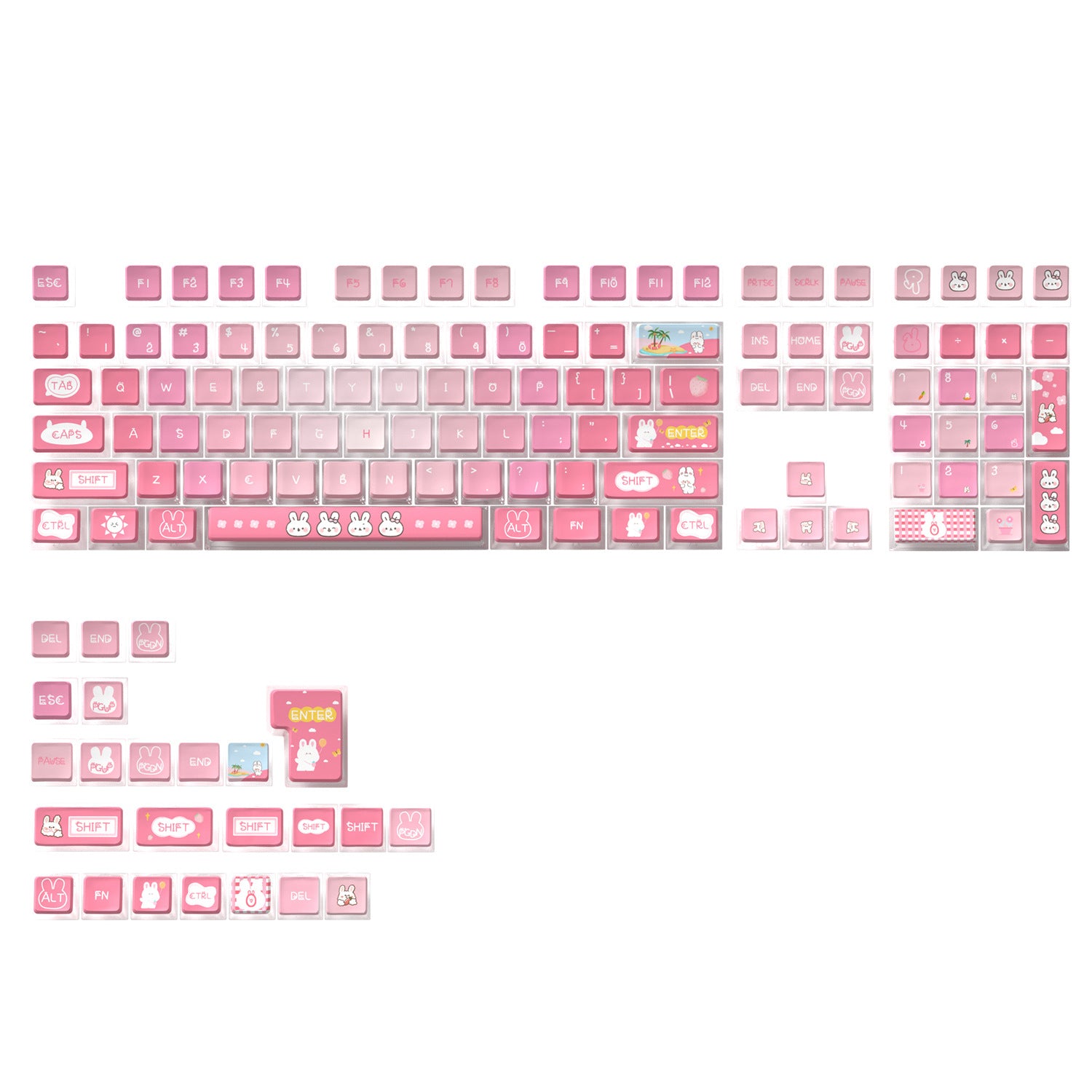 Summer Bunny 4-Sided Backlight Keycaps