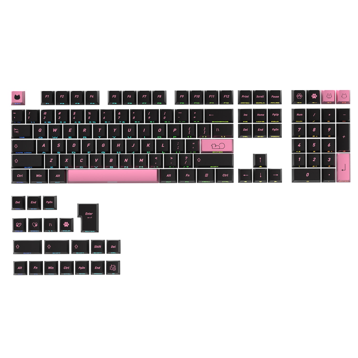 Pink Kitten Side Backlight Keycaps