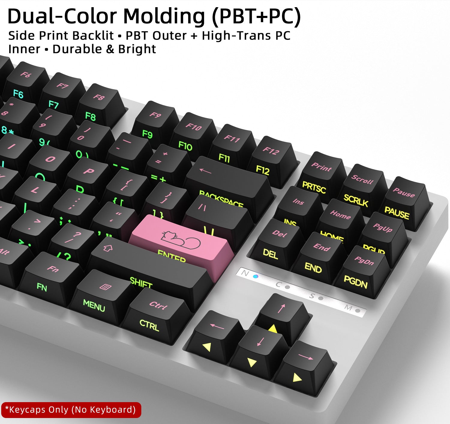 Pink Kitten Side Backlight Keycaps