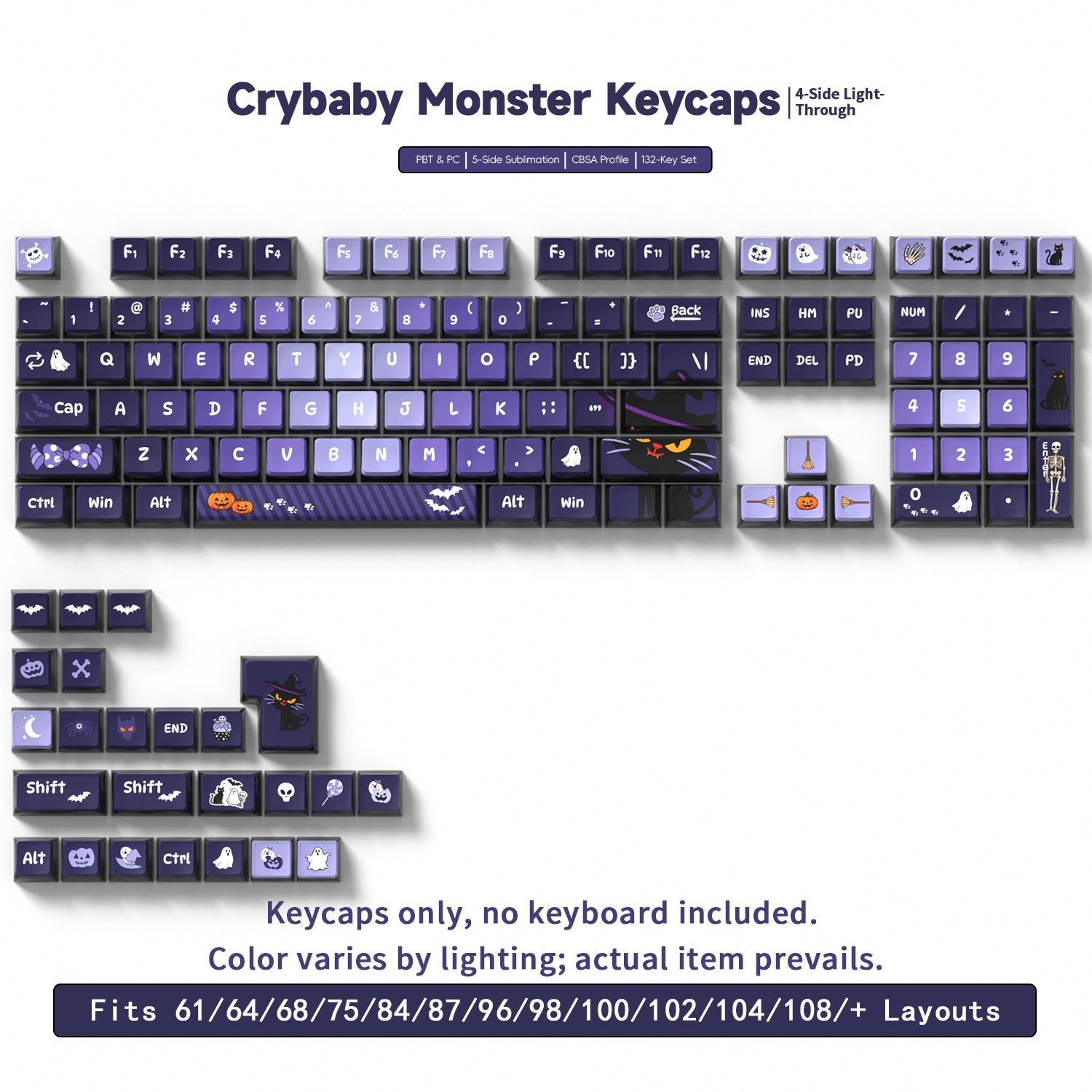 Crybaby Monster Four-Sided Backlight Keycaps