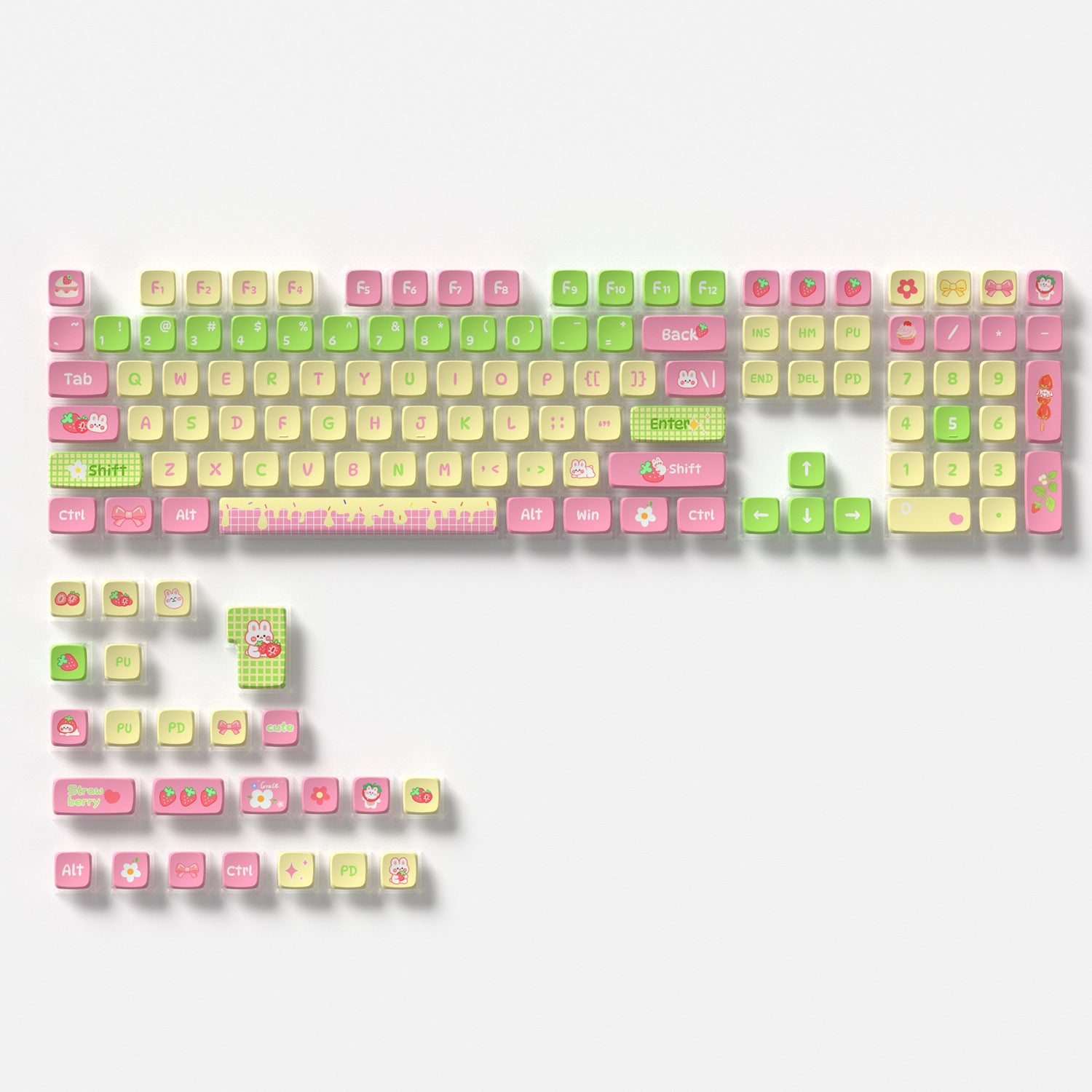 Strawberry Rabbit Four-Sided Backlight Keycaps
