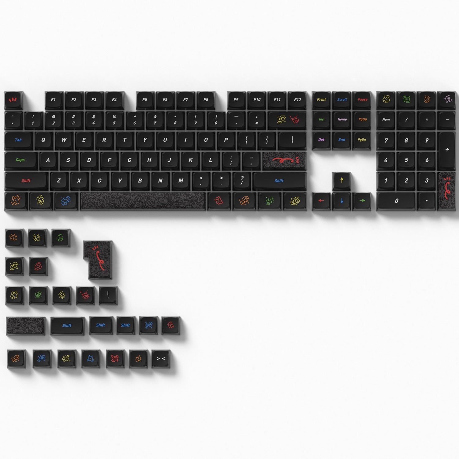 Graffiti Four-Sided Backlight Keycaps