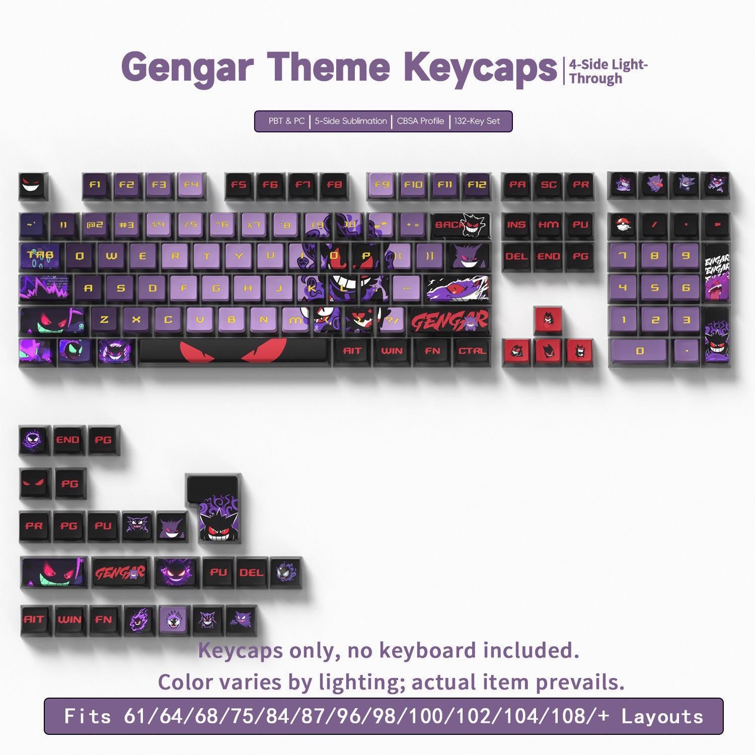 Gengar Four-Sided Backlight Keycaps