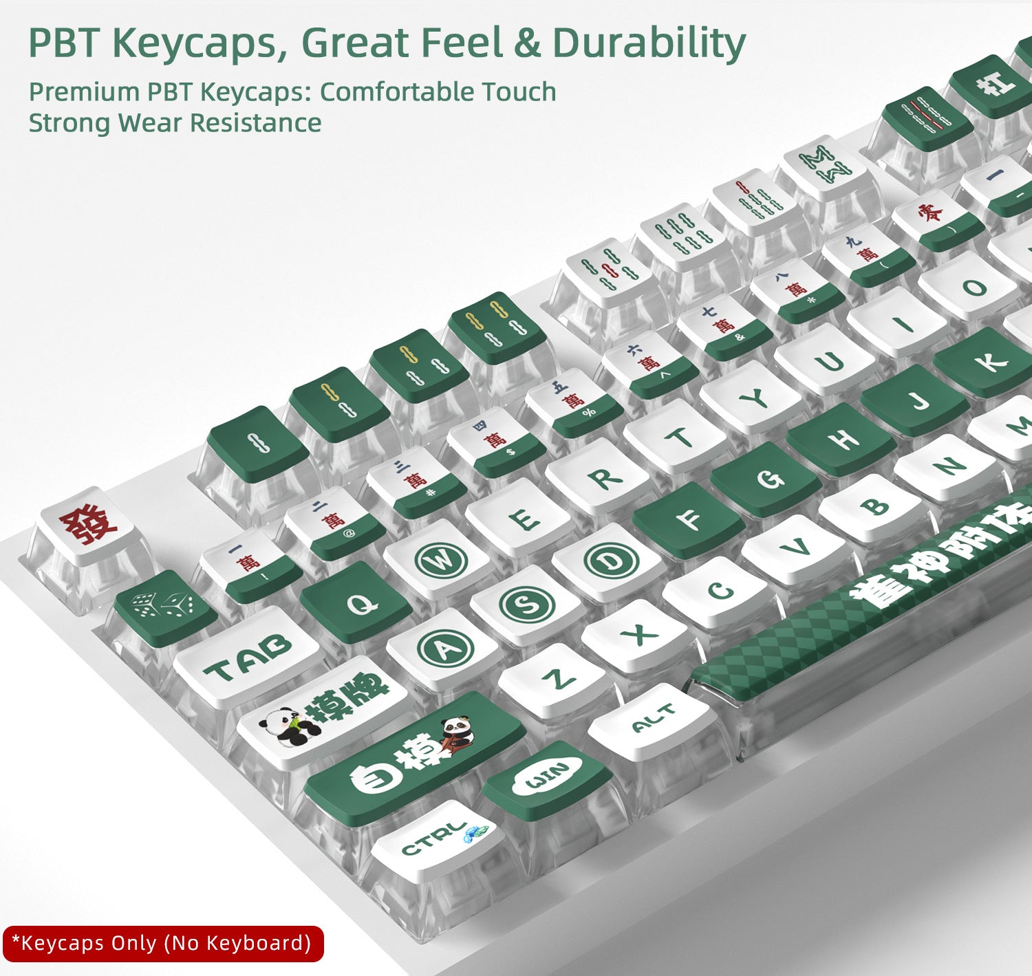 Panda Mahjong Four-Sided Backlight Keycaps