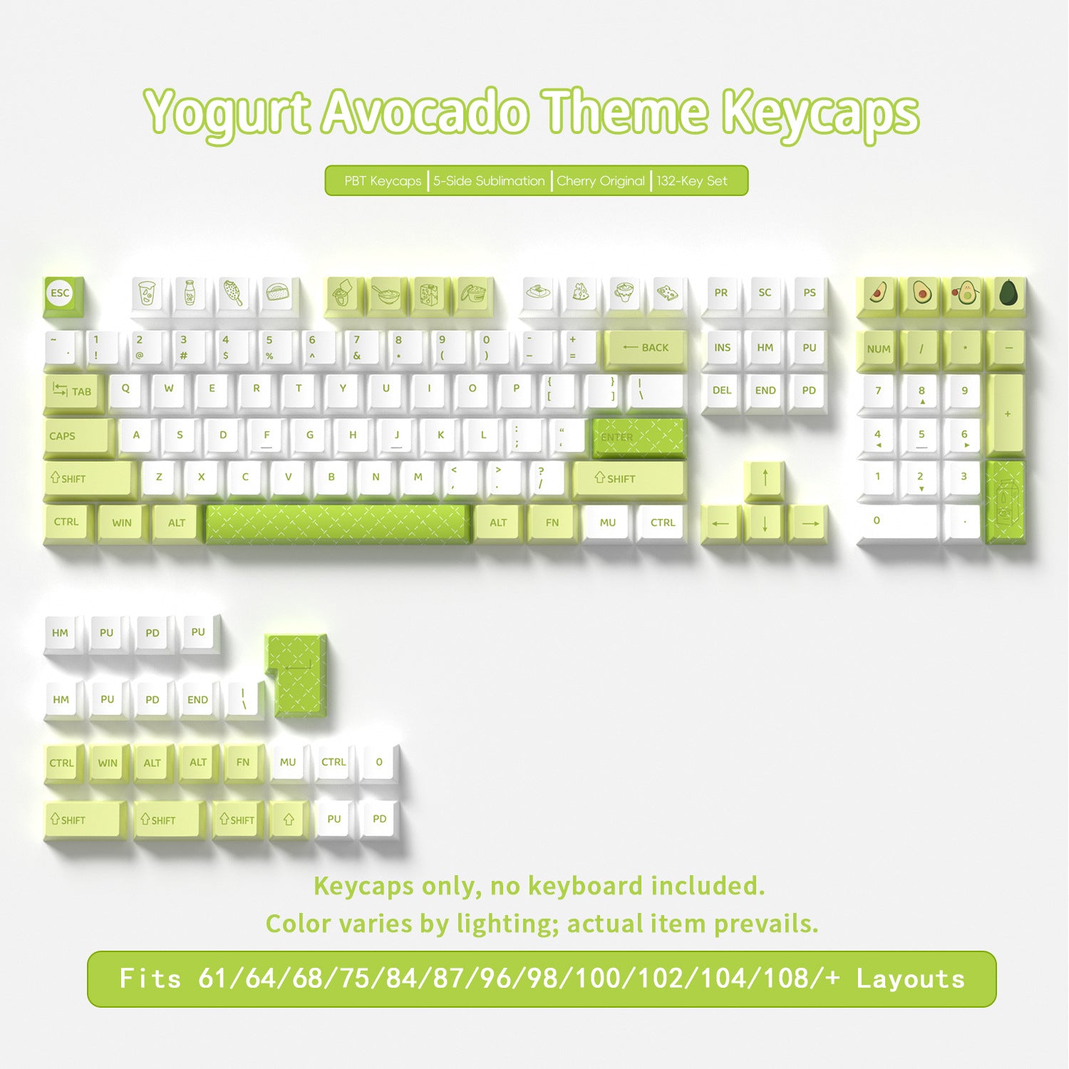 Yogurt Avocado Keycaps