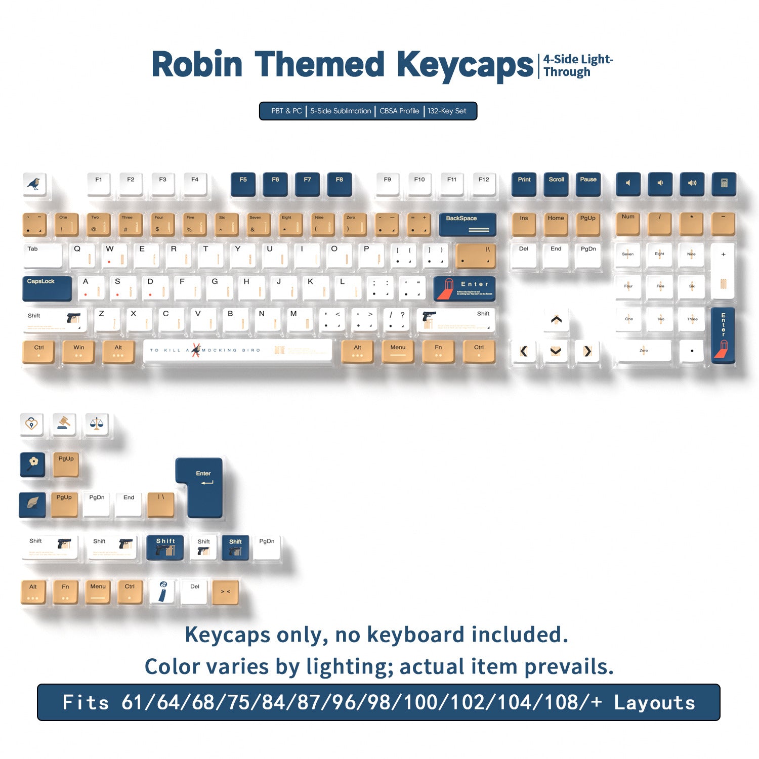 Robin Four-Sided Backlight Keycaps