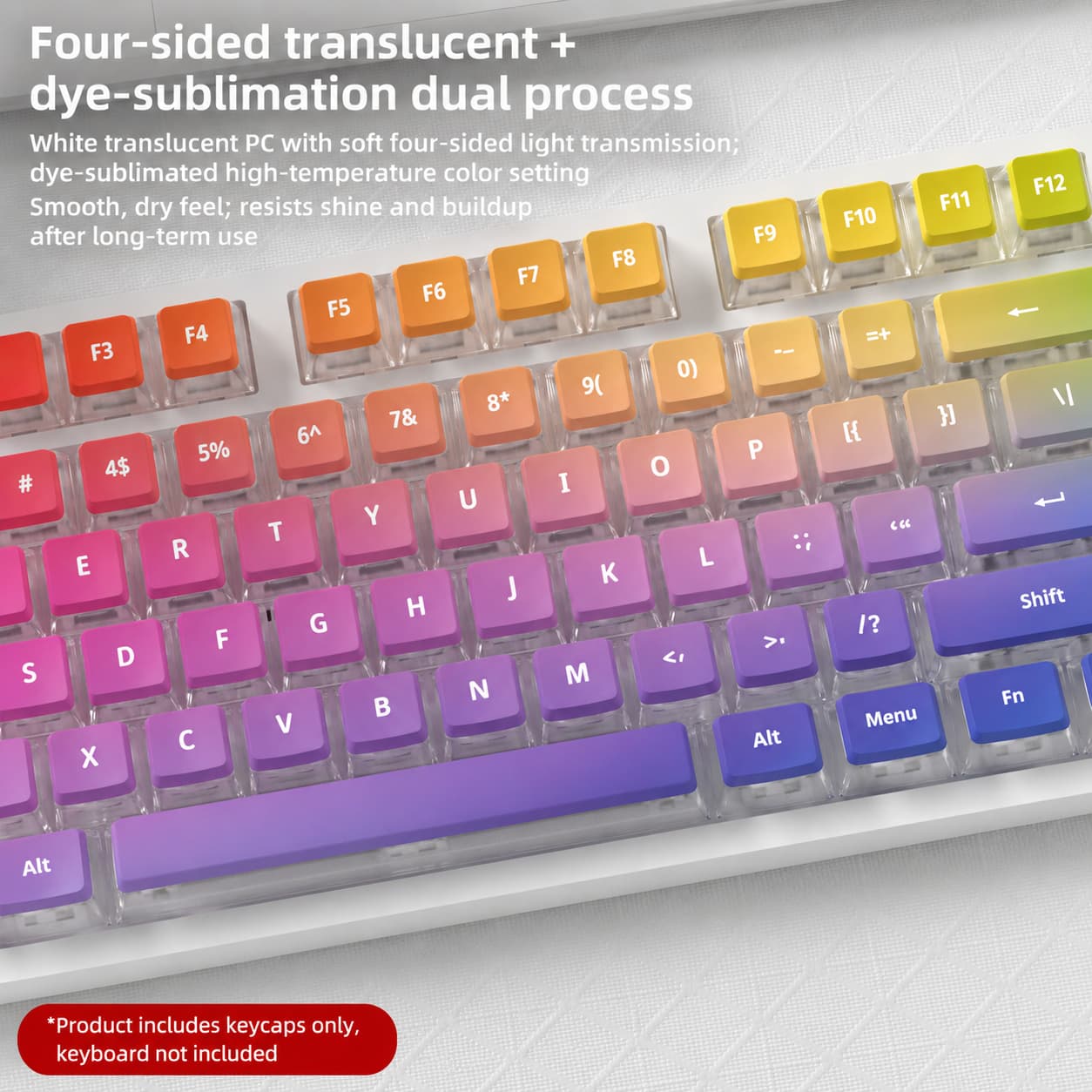 Purple Ripple Four-Sided Backlight Keycaps