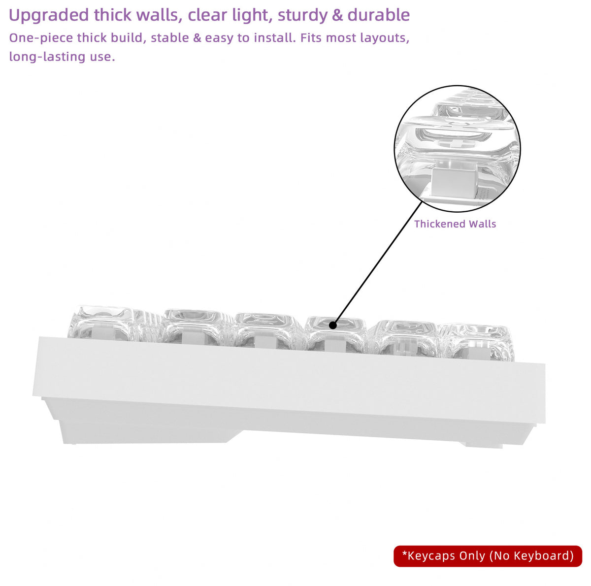 Transparent Boxed Keycaps 132 Keys PC Material MOA Profile UV Process Keycaps For MX Switch Wooting Aula F75 Mechanical Keyboard