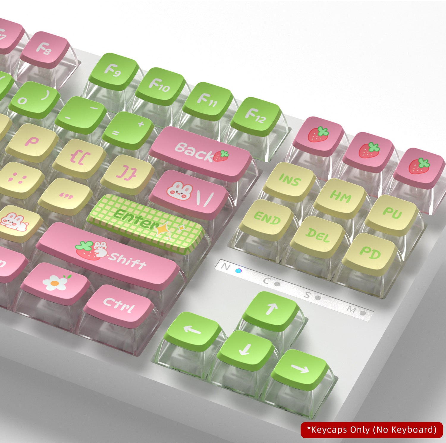 Strawberry Rabbit Four-Sided Backlight Keycaps