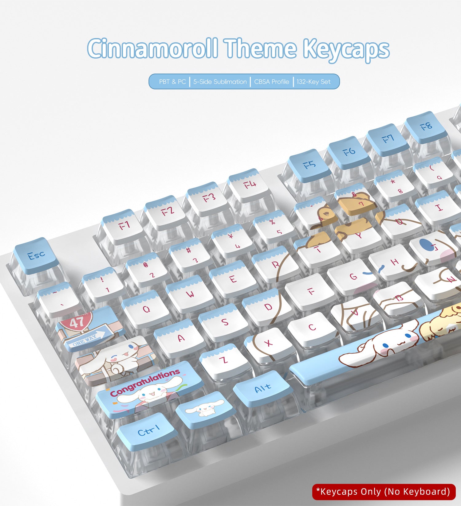 Cinnamoroll Four-Sided Backlight Keycaps