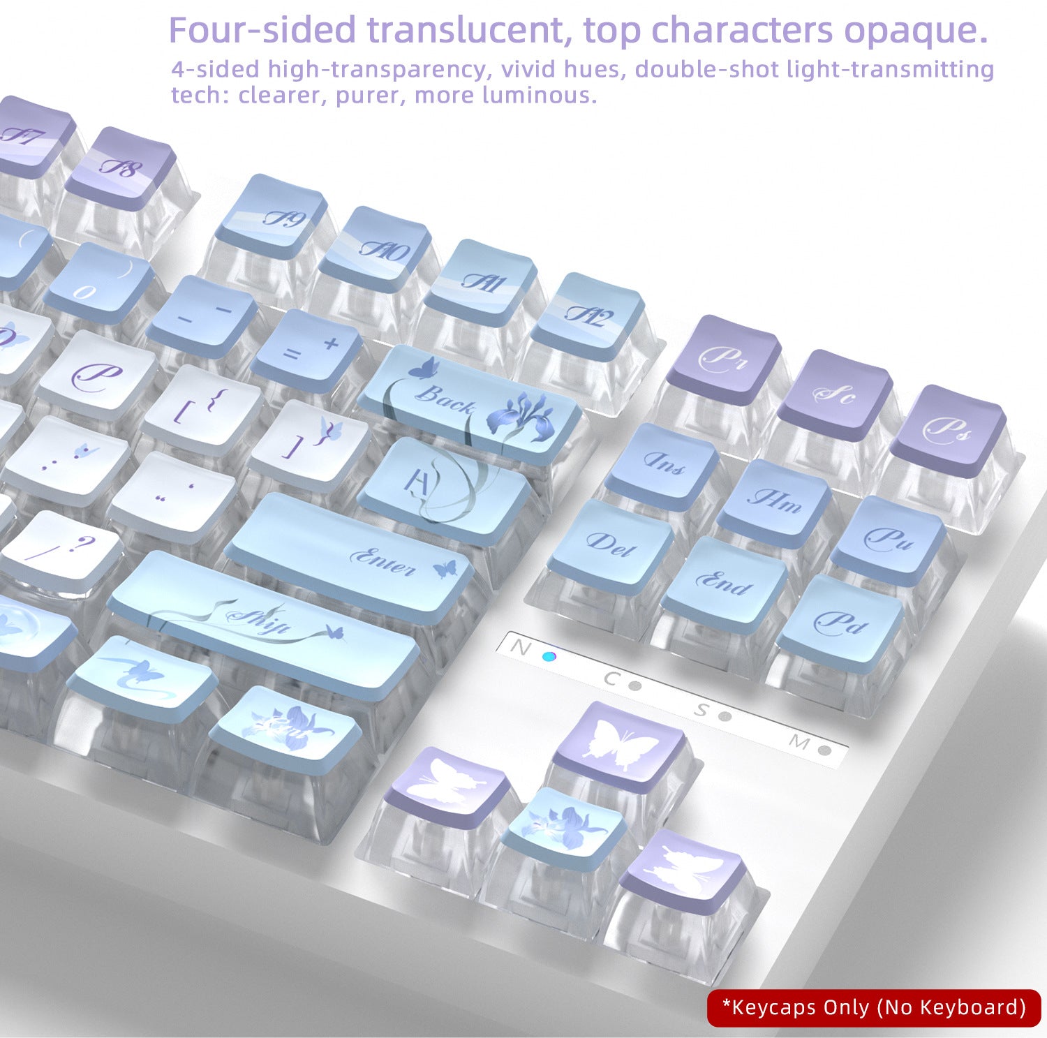 Iris Butterfly Four-Sided Backlight Keycaps