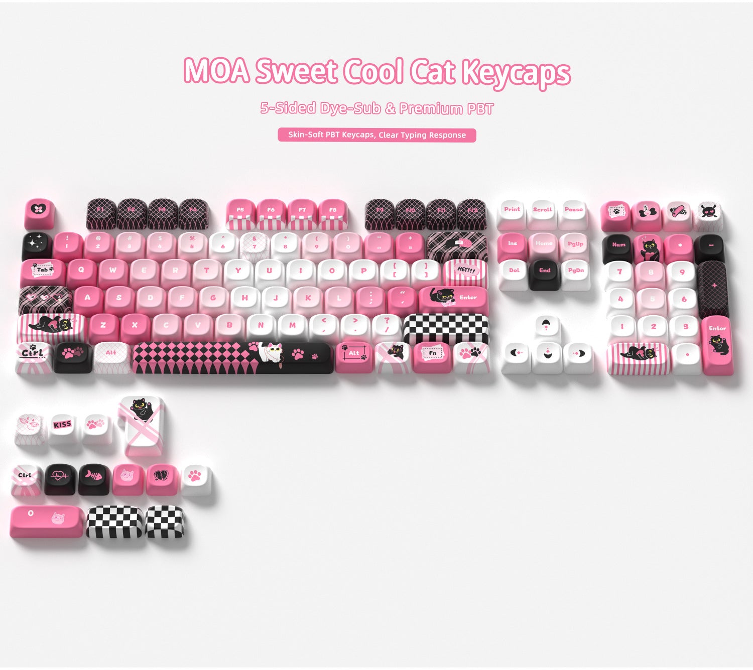 Sweet Cool Cat Keycaps
