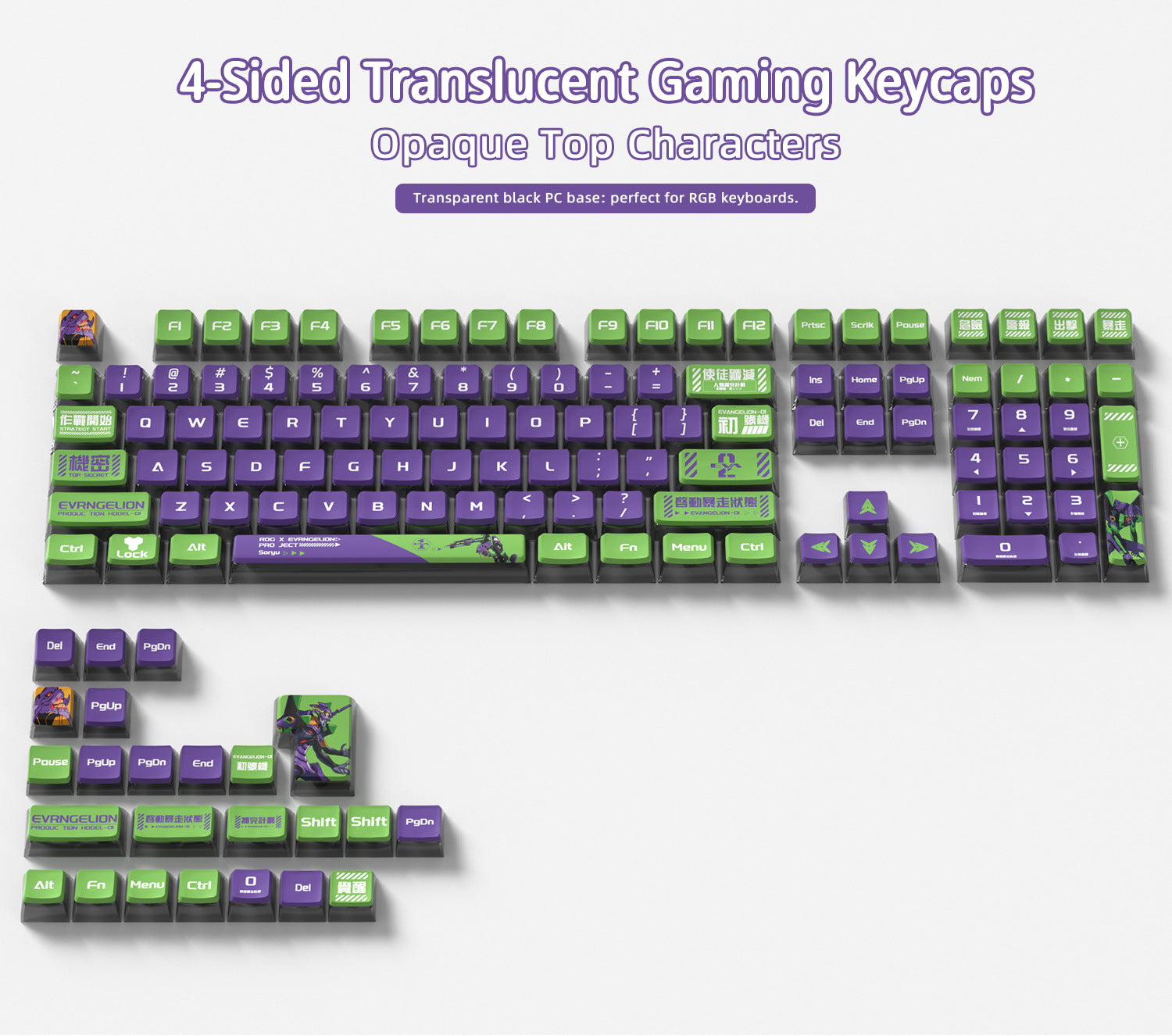 EVA Unit-01 Four-Sided Backlight Keycaps