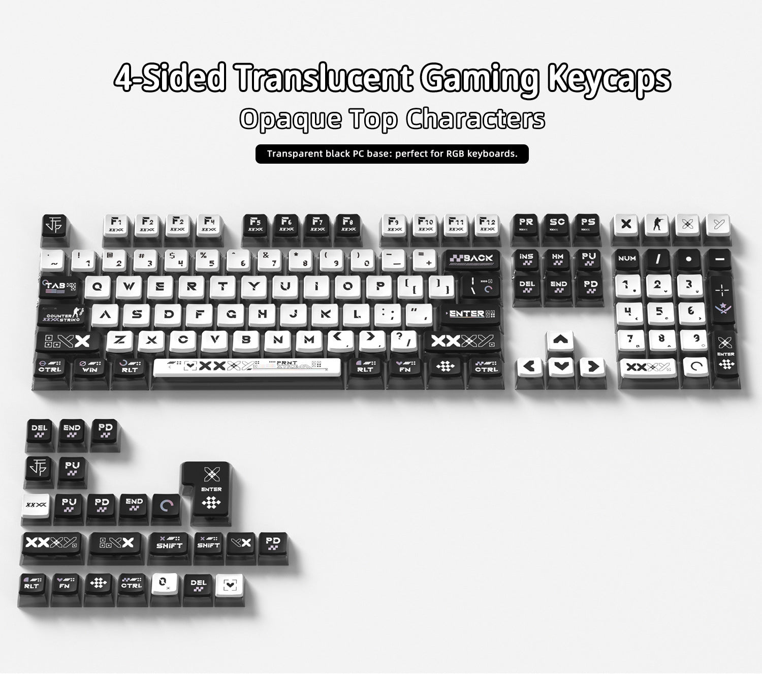 Sticker Collection Four-Sided Backlight Keycaps
