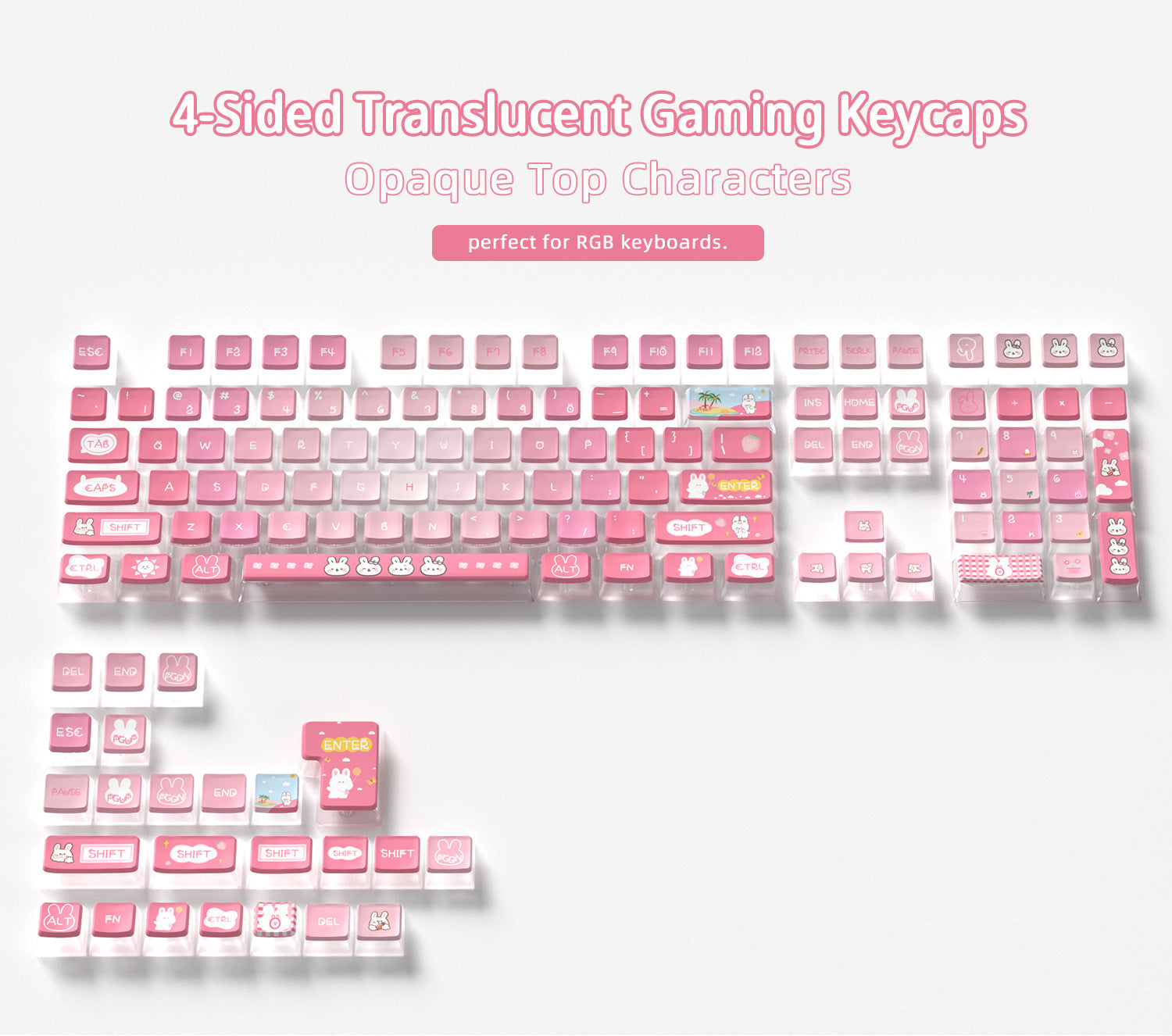 Summer Bunny 4-Sided Backlight Keycaps
